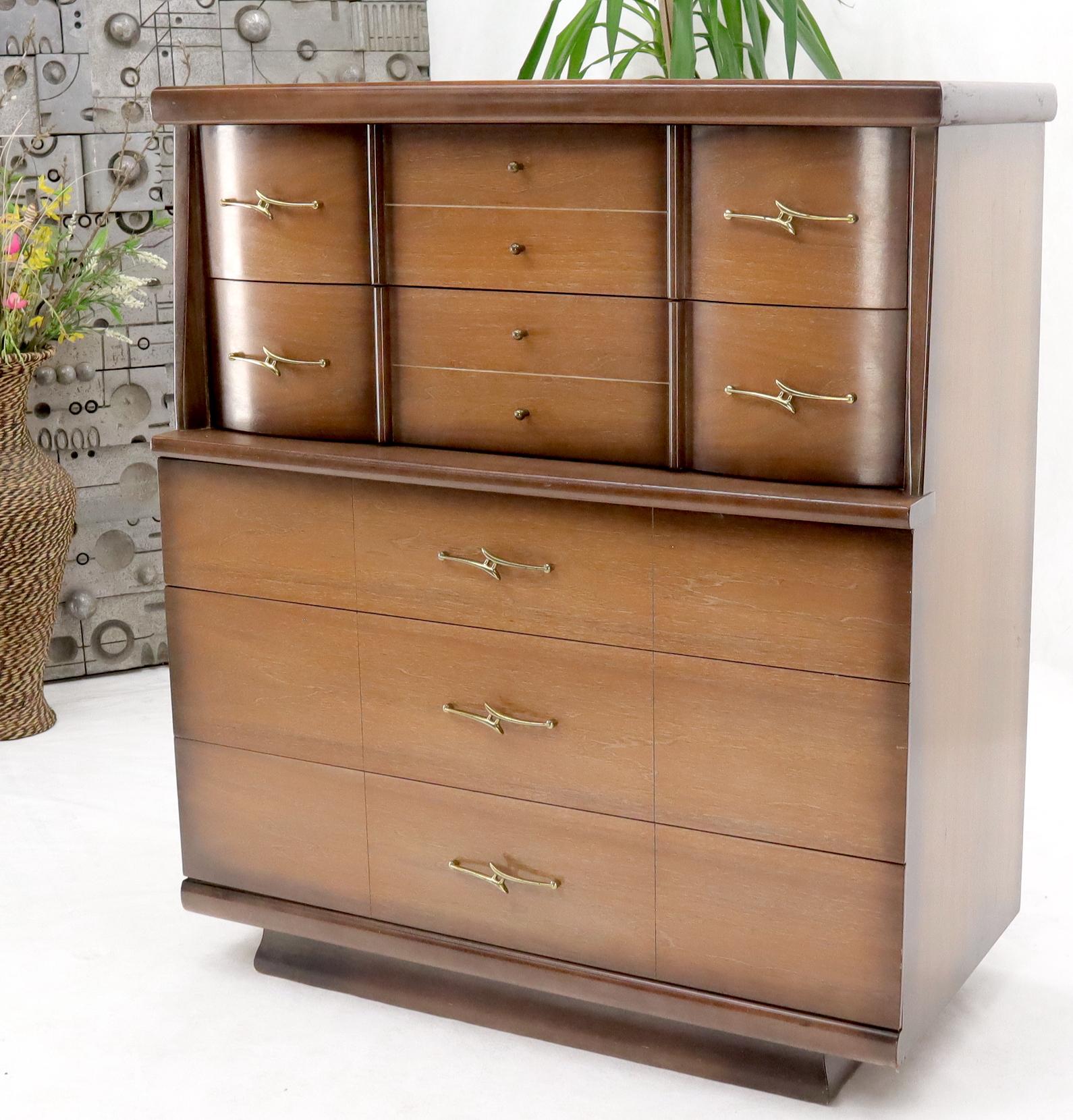 20th Century Mid-Century Modern Two-Tone High Chest Dresser Kent Coffey For Sale