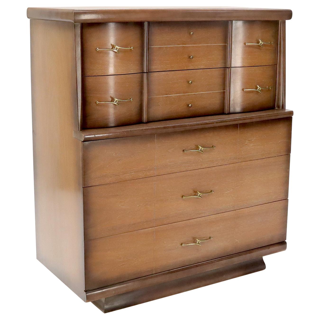 Mid-Century Modern Two-Tone High Chest Dresser Kent Coffey For Sale