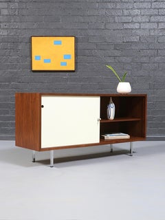 Newly Refinished - Mid-Century Modern Two-Tone Lacquered & Walnut Credenza