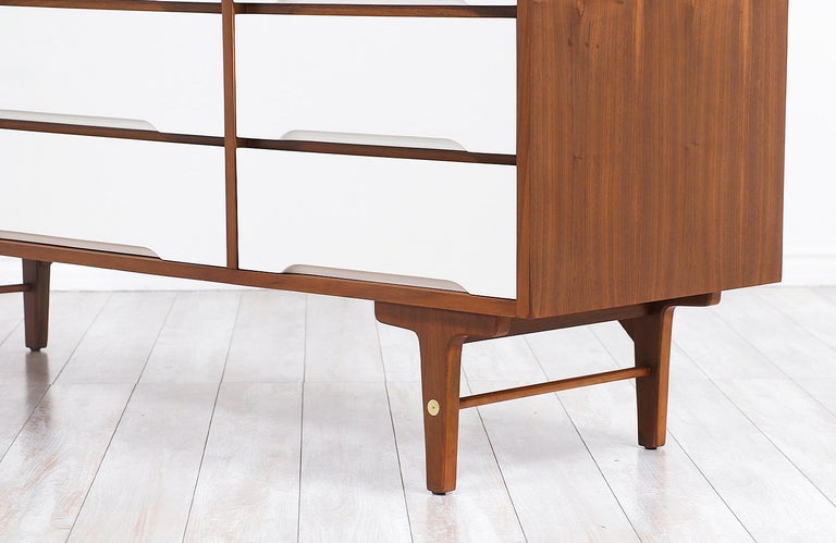 Mid Century Modern Two Tone Lacquered And Walnut Dresser At 1stdibs
