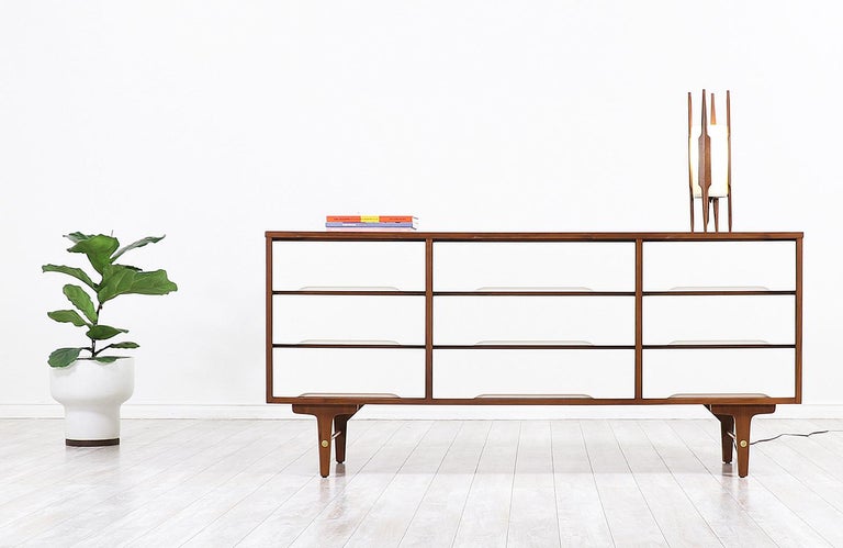 Mid Century Modern Two Tone Lacquered And Walnut Dresser At 1stdibs