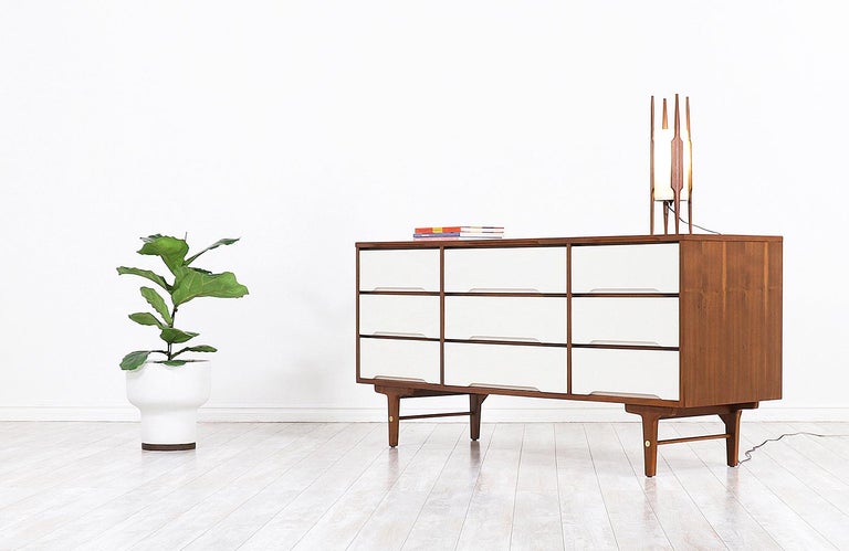 Mid Century Modern Two Tone Lacquered And Walnut Dresser At 1stdibs