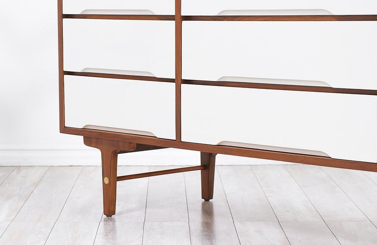 Mid Century Modern Two Tone Lacquered And Walnut Dresser At 1stdibs