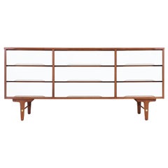 Mid-Century Modern Two-Tone Lacquered and Walnut Dresser