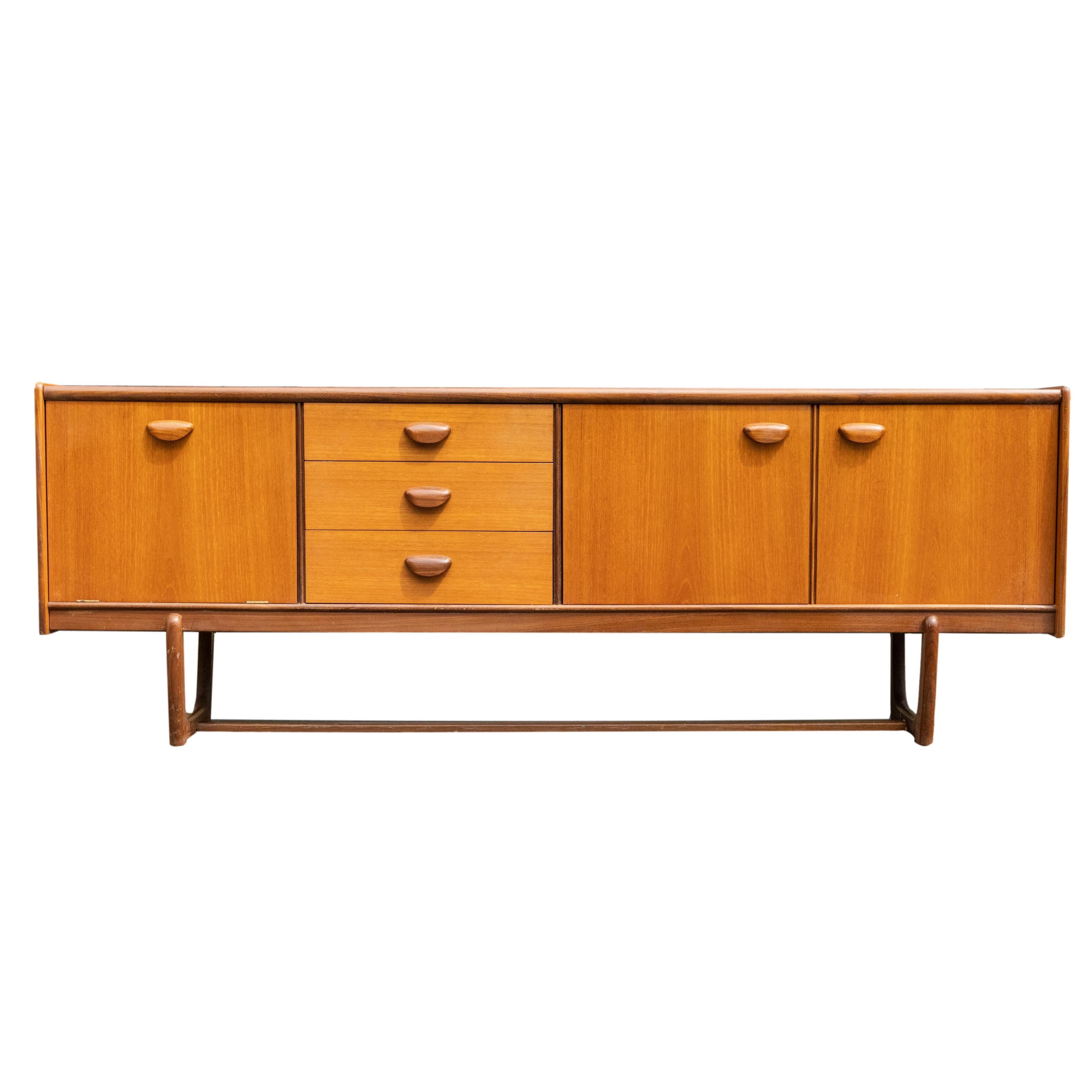 Mid-Century Modern Two-Tone Teak Sideboard of Geometrical Form, English, C.  1960 For Sale at 1stDibs