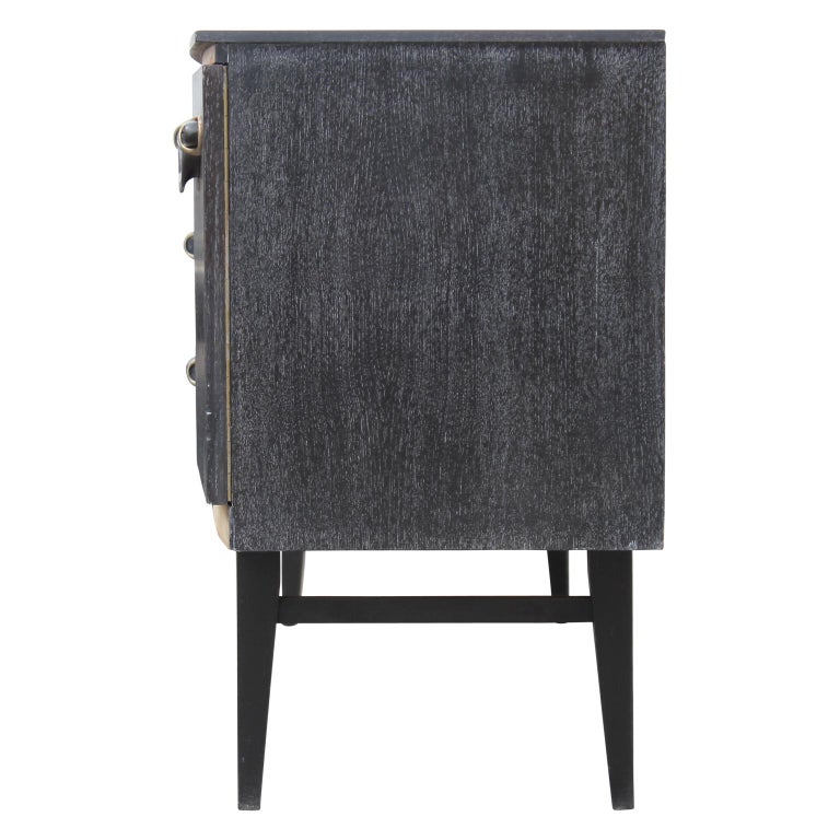 Mid-Century Modern Two-Toned Cerused Black and Natural Wood Credenza ...