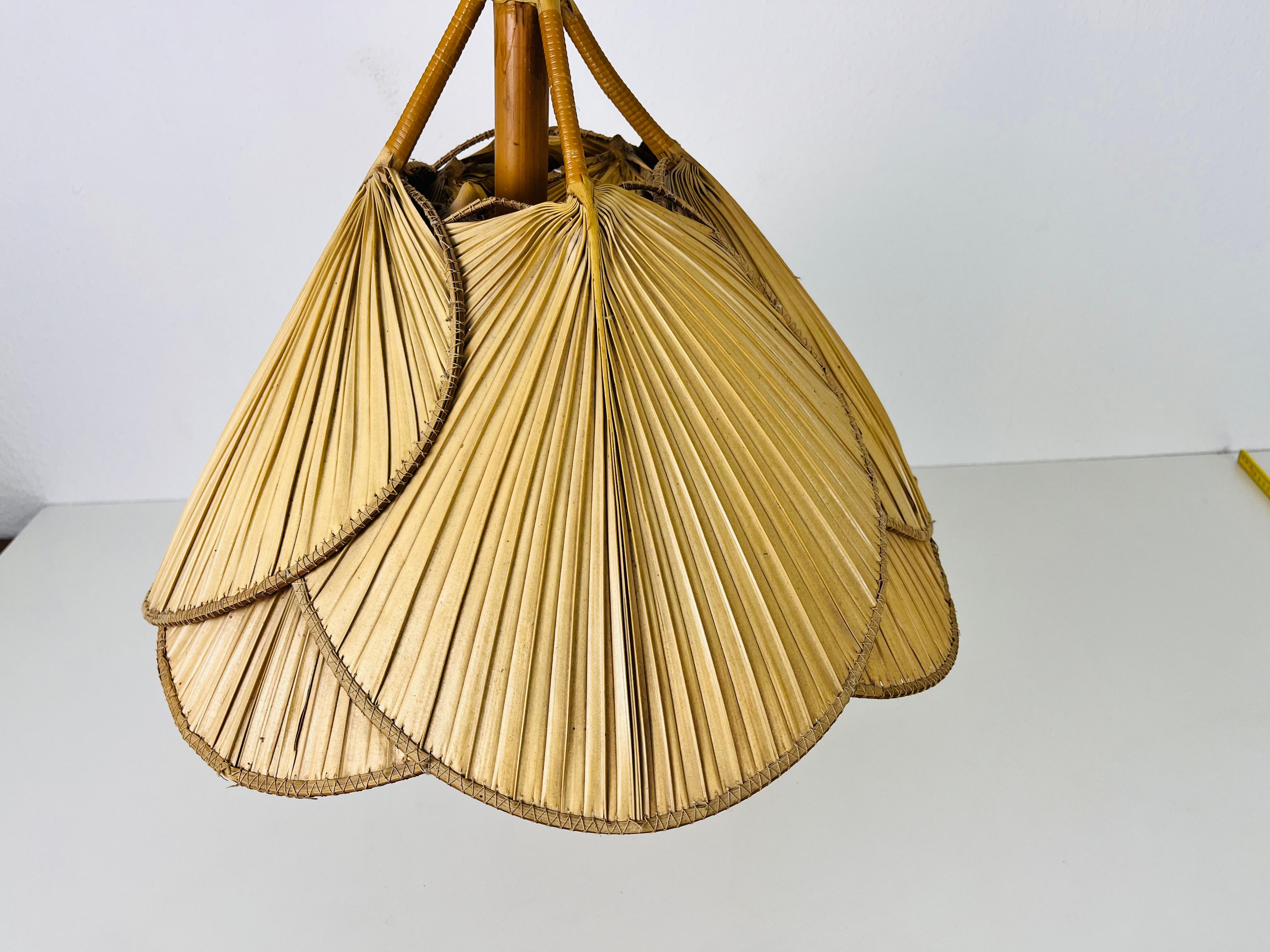 Mid-Century Modern Uchiwa Pendant Lamp in the Style of Ingo Maurer, 1970s 1