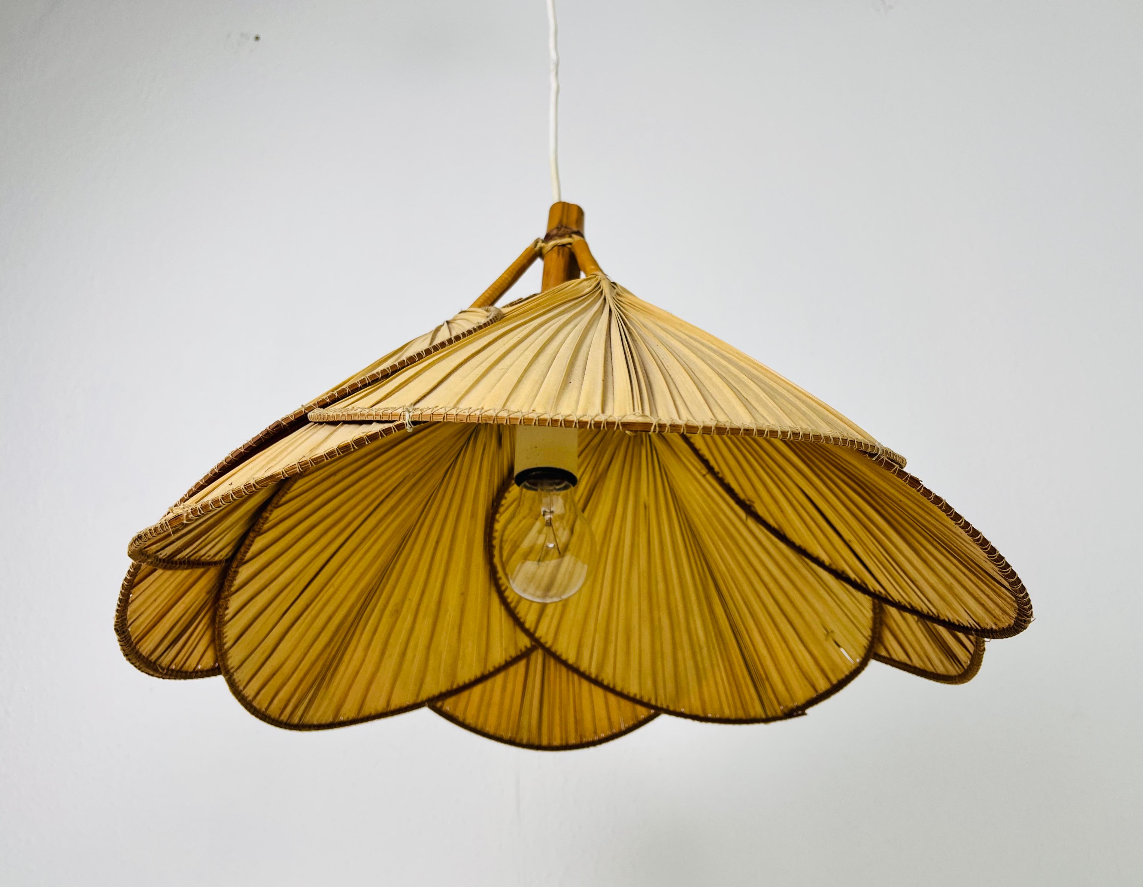 Late 20th Century Mid-Century Modern Uchiwa Pendant Lamp in the Style of Ingo Maurer, 1970s