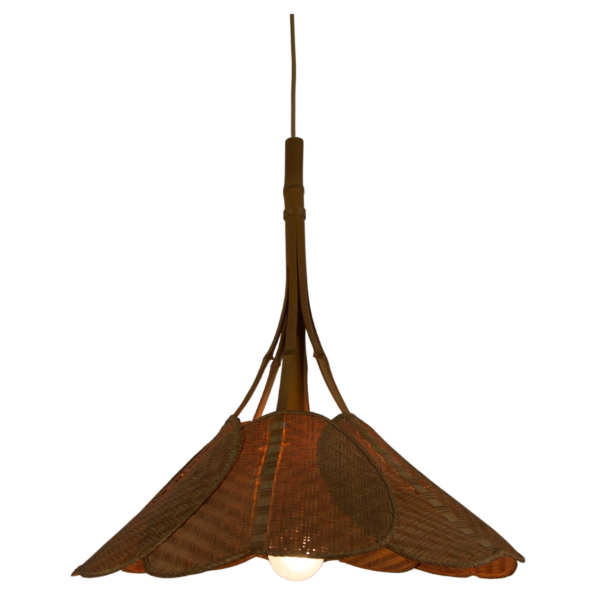 Lampada a sospensione Uchiwa moderna di metà secolo nello stile di Ingo Maurer, anni 
70