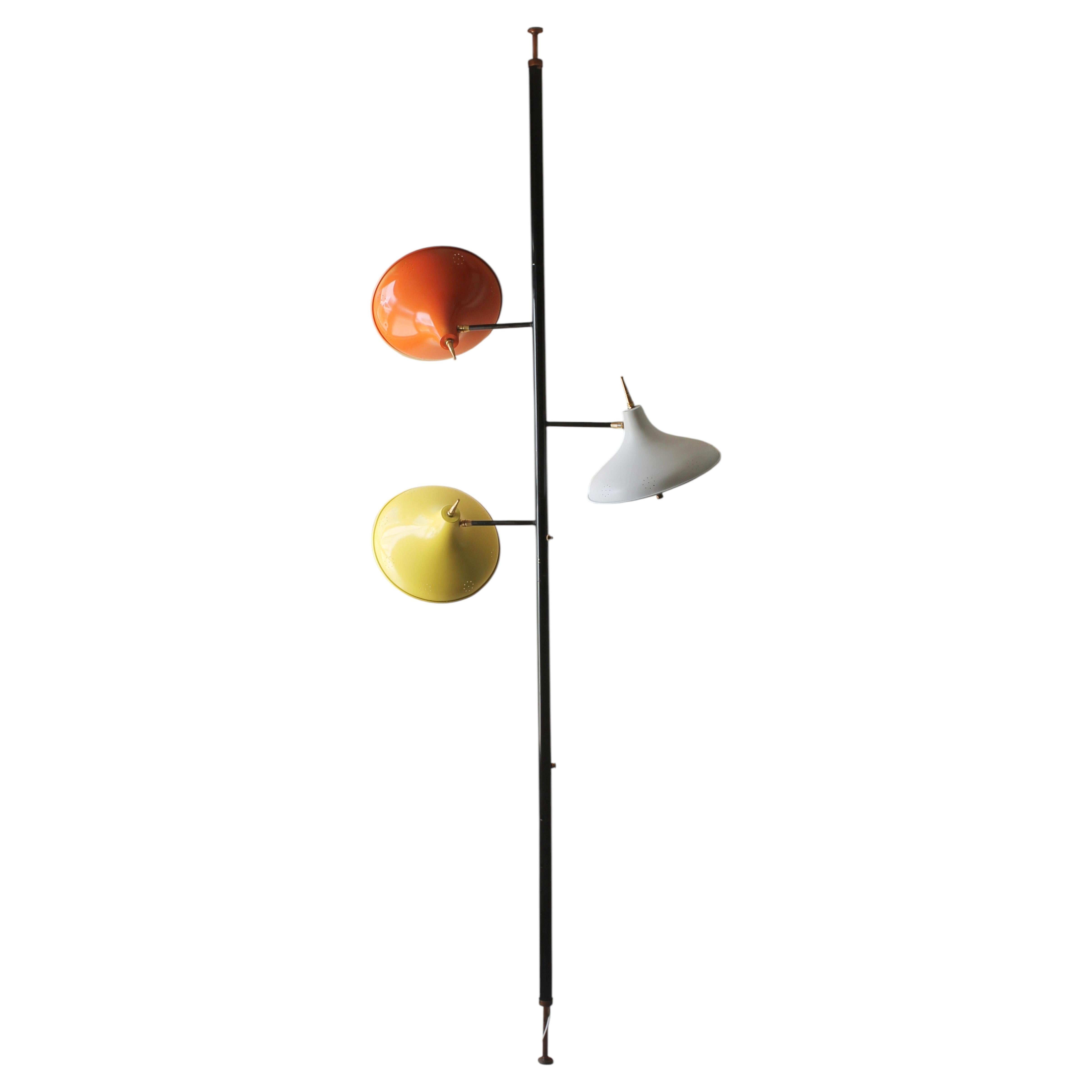 Mid Century Modern UFO Saucer Tension Pole Lamp! Laurel After Gio Ponti Rare For Sale