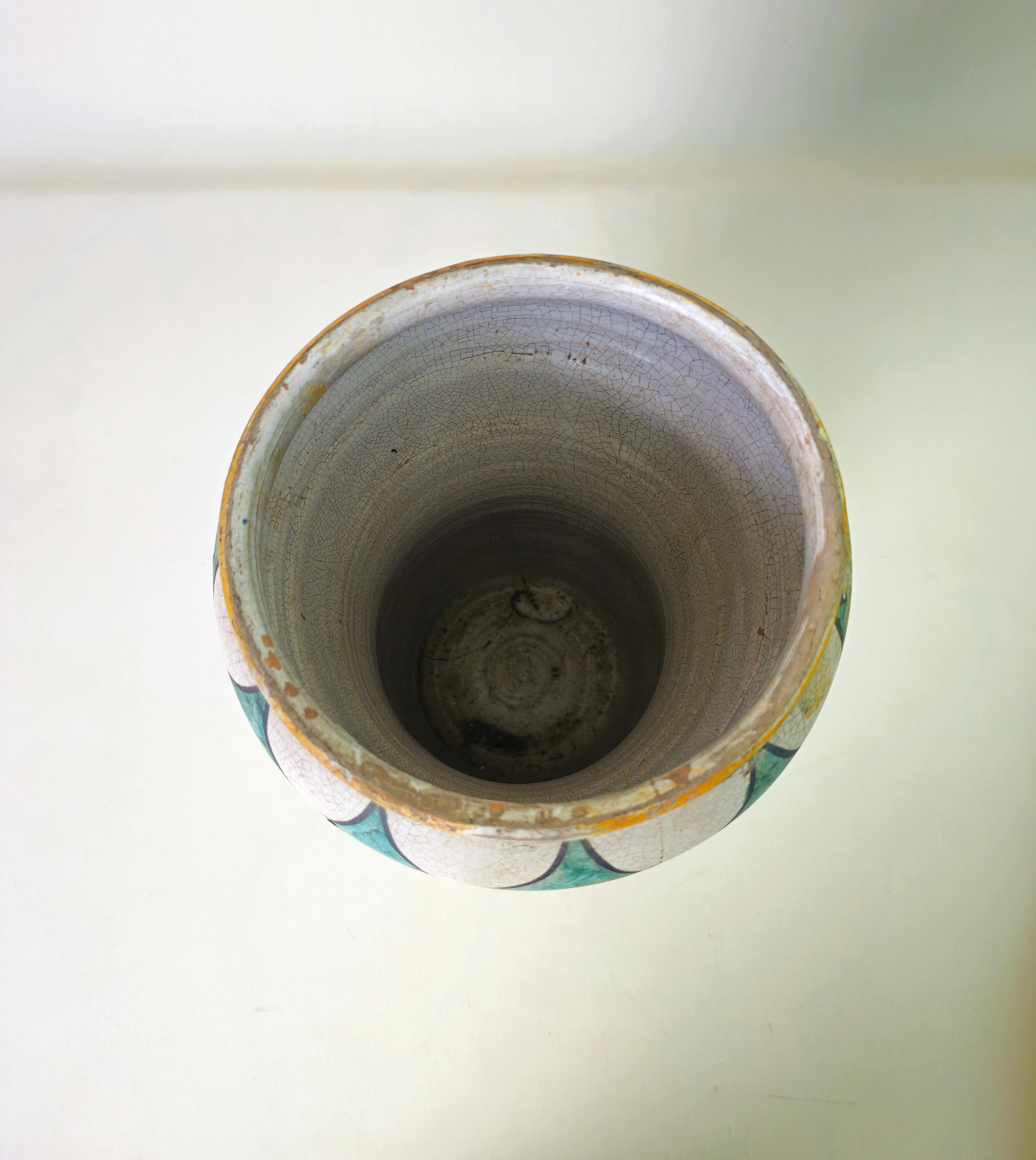 Mid-Century Modern Umbrella stand Ceramic Vase Masters Caltagirone Italy 1950s For Sale 3