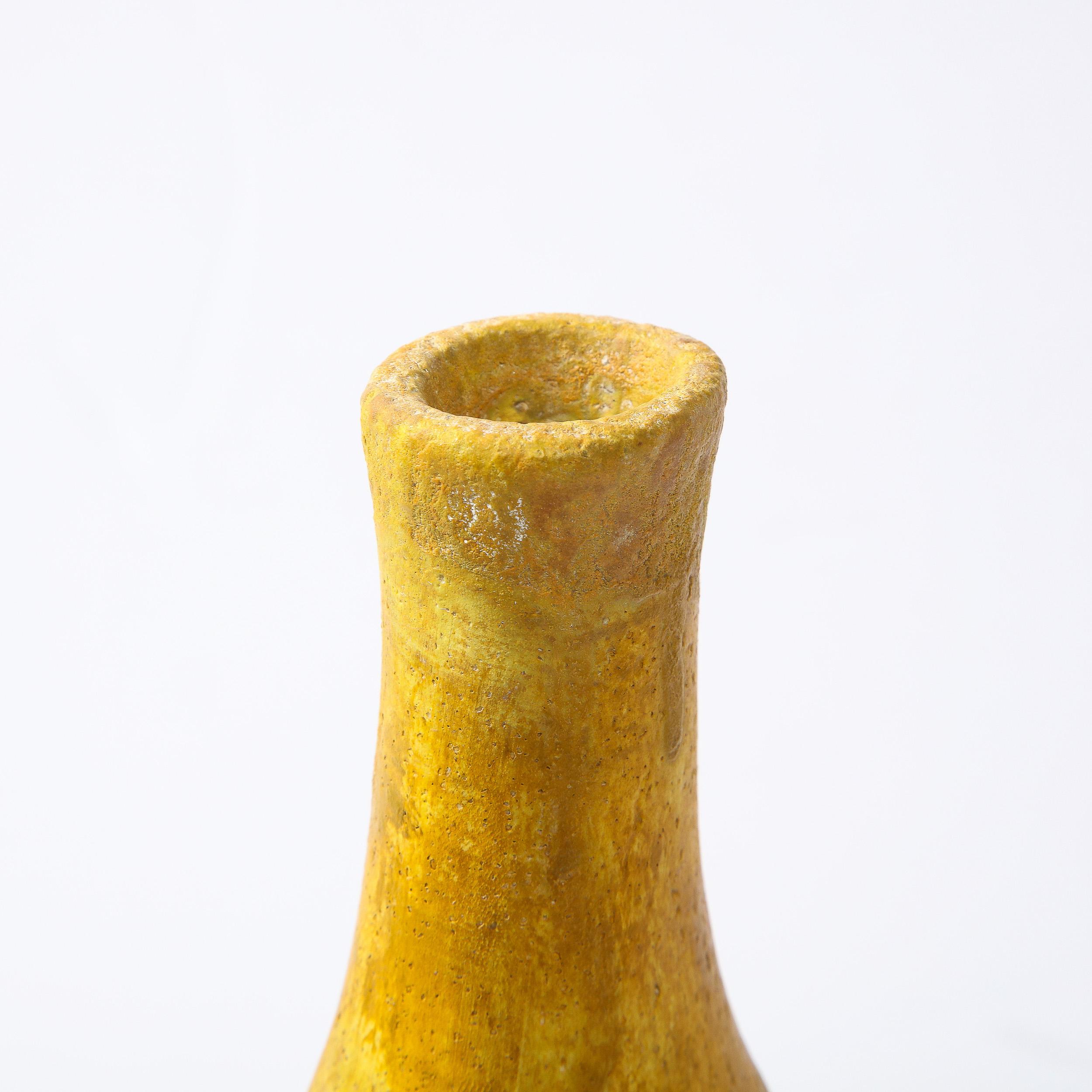 Mid-Century Modern Undulating Ceramic Vase in Sherbet Tones by Marcello Fantoni 4