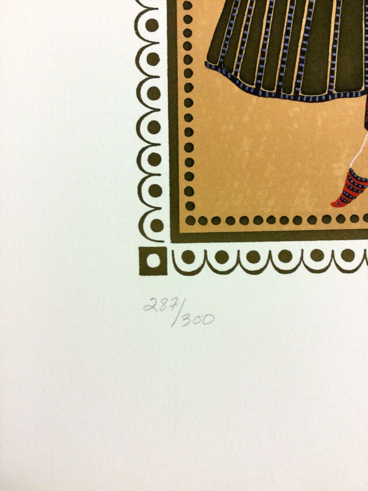 The Moderns Modern Unframed Calyph's Favorite Erté Hand Signed Lithograph (Lithographie signée à la main) Bon état - En vente à Keego Harbor, MI