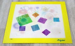 Infinito moderno de mediados de siglo Agamógrafo holográfico firmado por Yaacov Agam