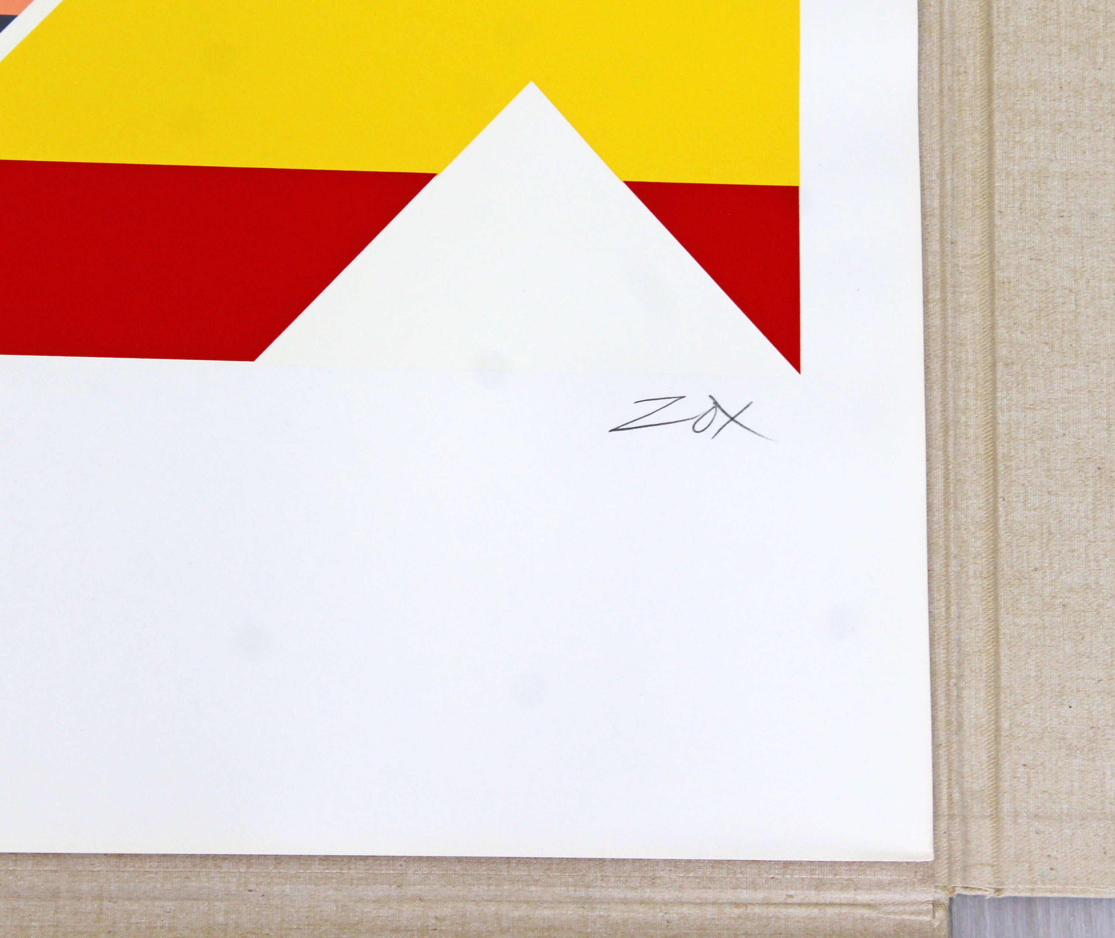 Mid-Century Modern Unframed Larry Zox Abstract Serigraph Signed 10/25 Yellow In Good Condition In Keego Harbor, MI