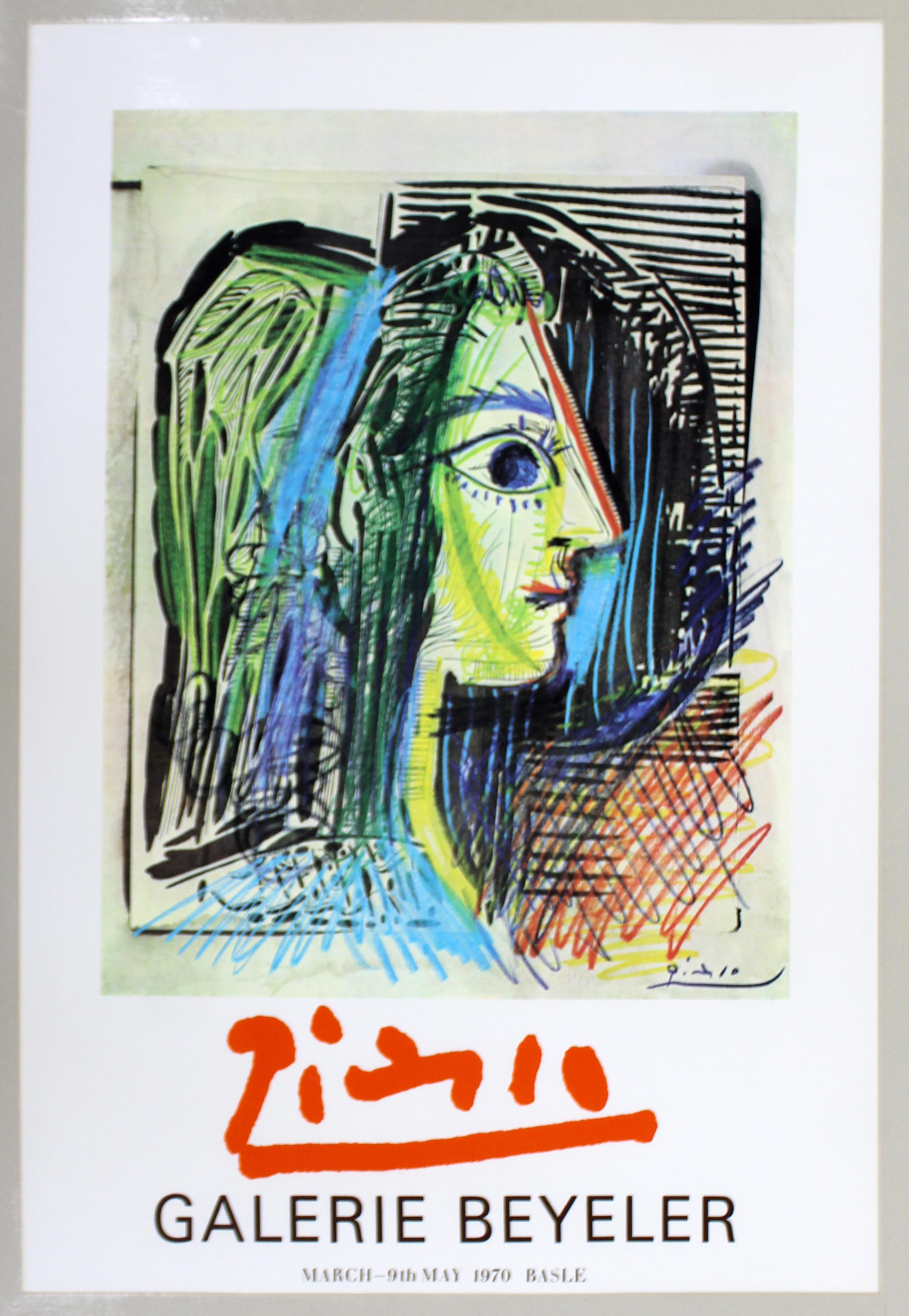 Mid-Century Modern Unframed Pablo Picasso Galerie Beyeler 1970 Poster Paris  For Sale at 1stDibs