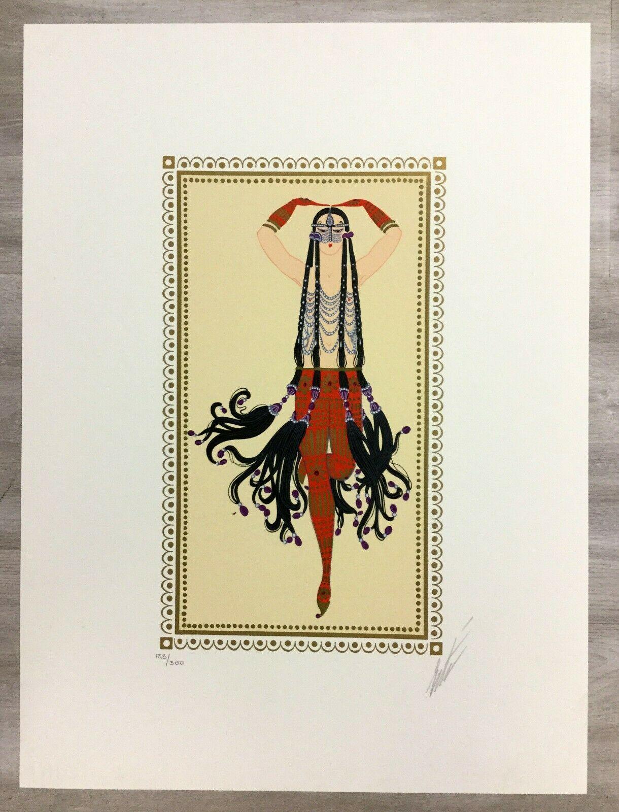 Mid-Century Modern Unframed Scheherezade 6 Harem Erté Hand Signed Lithograph In Good Condition For Sale In Keego Harbor, MI