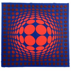 Mid-Century Modern Unframed Sinlag II Victor Vasarely Hand Signed Lithograph