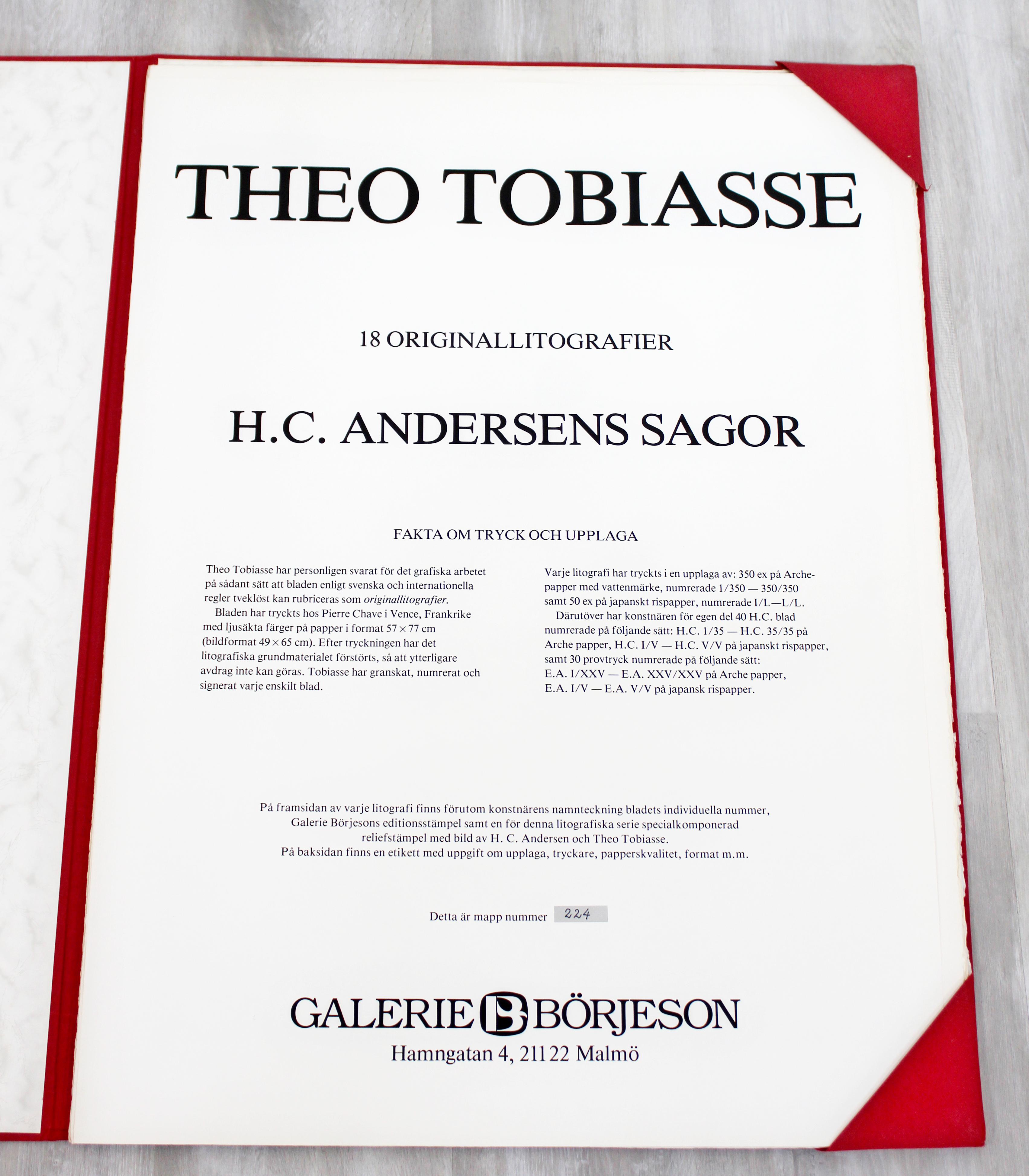 Mid-Century Modern Unframed Theo Tobiasse Blockhead Litho 224/350 H.C Anderson 2