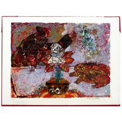 Mid-Century Modern Unframed Theo Tobiasse Litho Thumbelina 224/350 H.C Anderson
