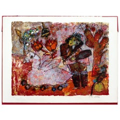 Mid-Century Modern Unframed Theo Tobiasse Lithograph 224/350 H.C Anderson