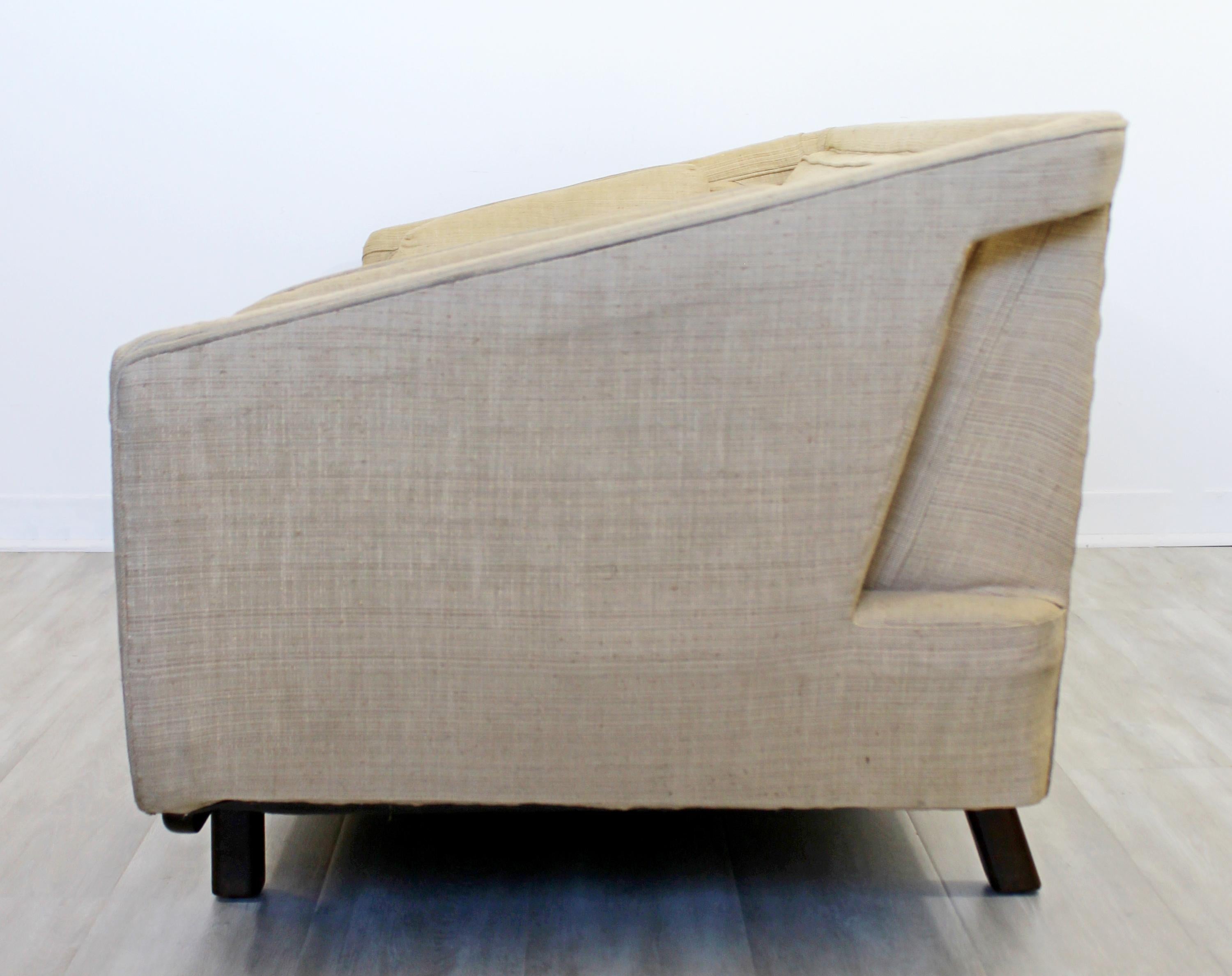 Silk Mid-Century Modern Unique Sculptural Sofa Attributed to Dunbar or Laszlo, 1960s