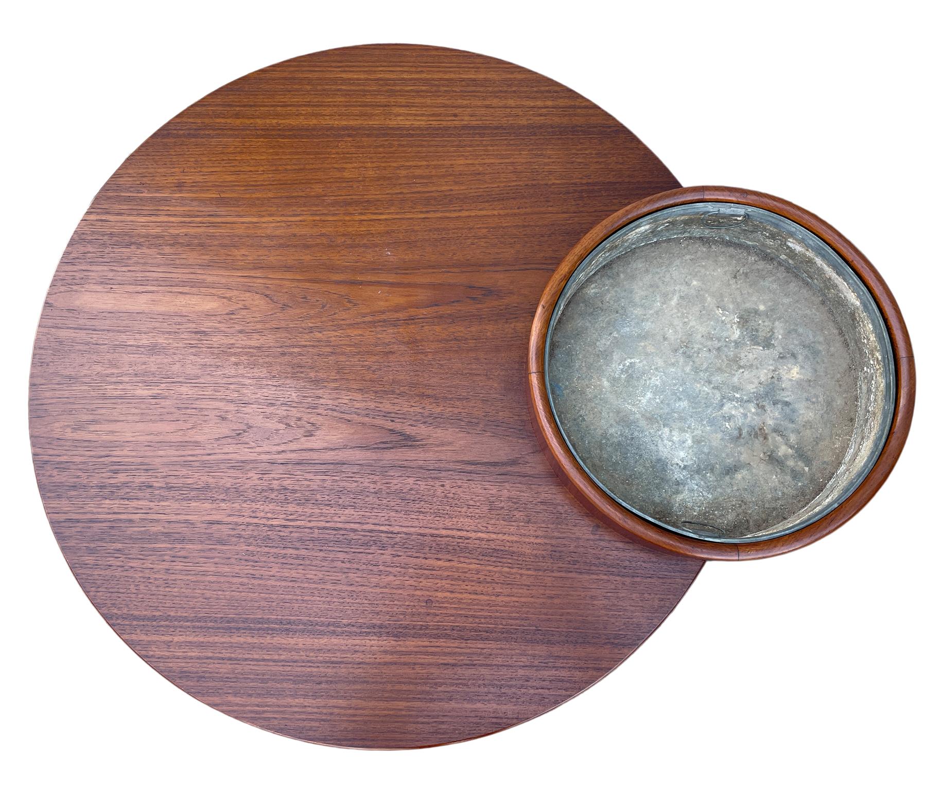 Mid-20th Century Mid-Century Modern Unique Teak Round Planter Coffee Table IDG, Denmark