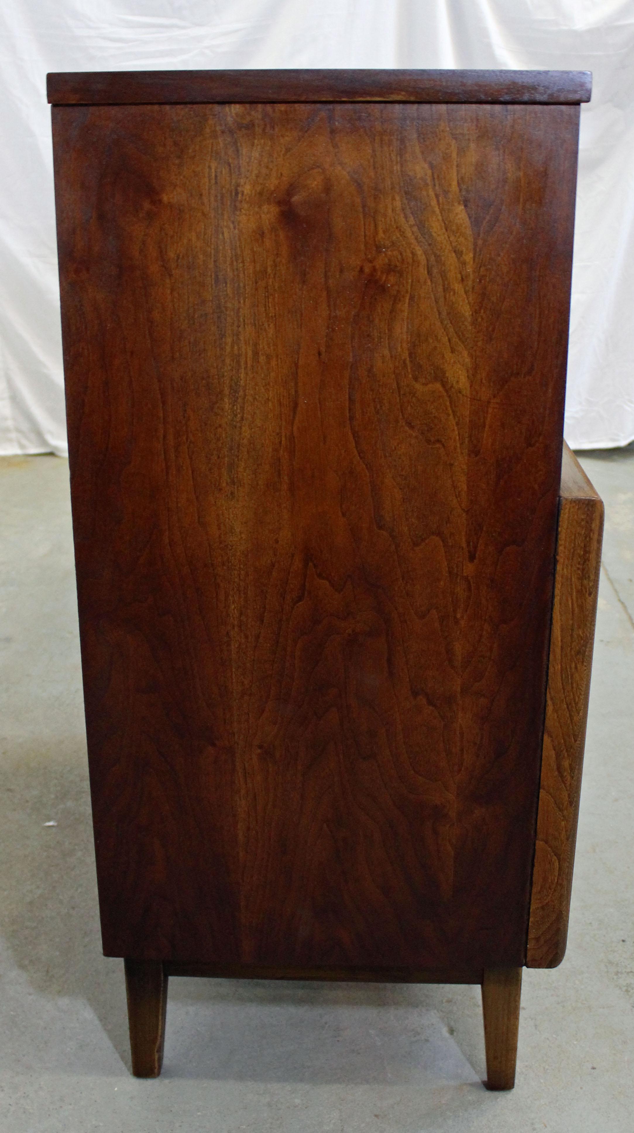 Mid-20th Century Mid-Century Modern United Diamond Front Walnut Tall Chest Dresser