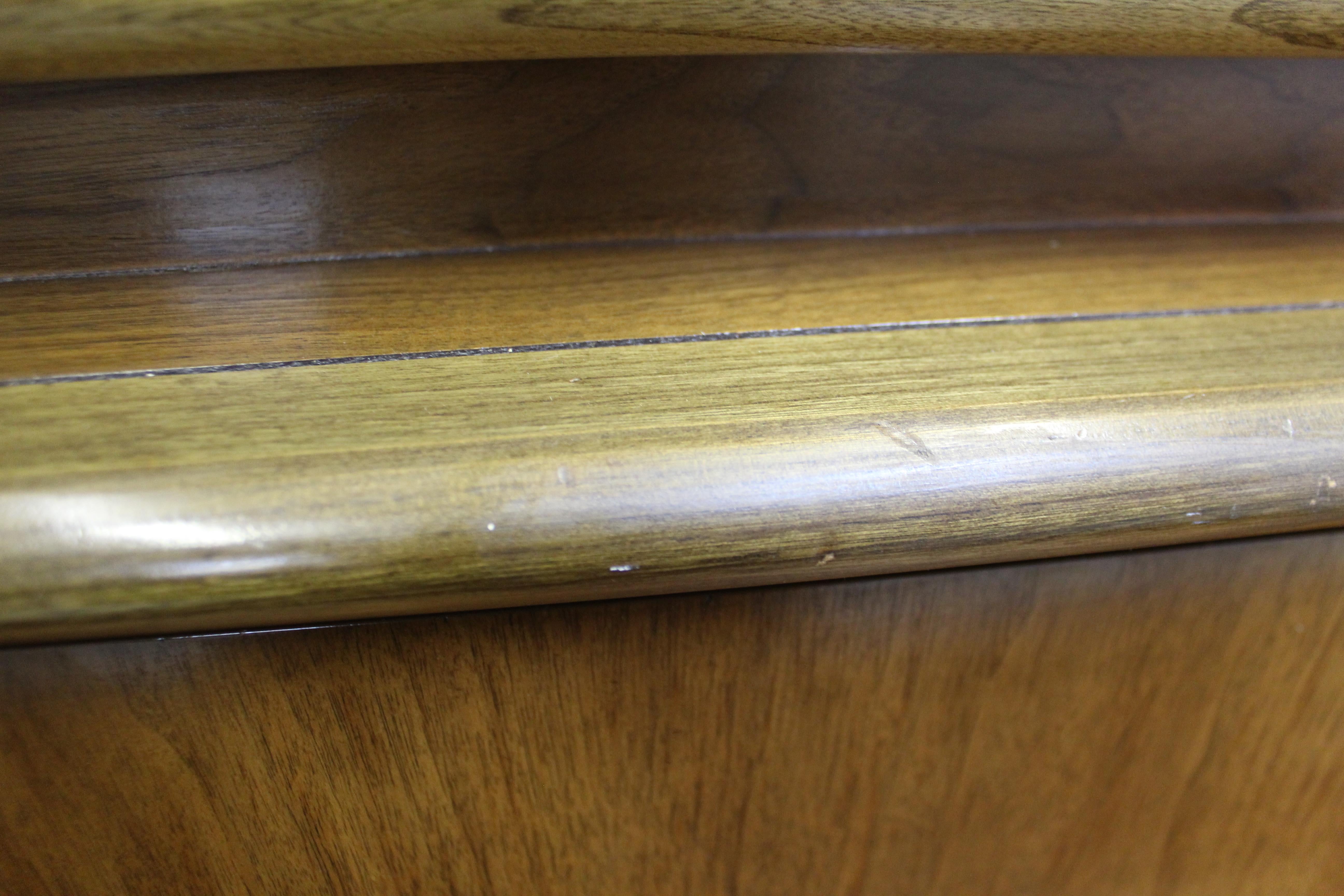 Mid-Century Modern United Diamond Front Walnut Tall Chest of Drawers 7