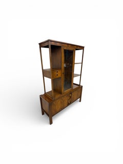 Mid-Century Modern United Furniture Tiki Brutalist Walnut Room Divider