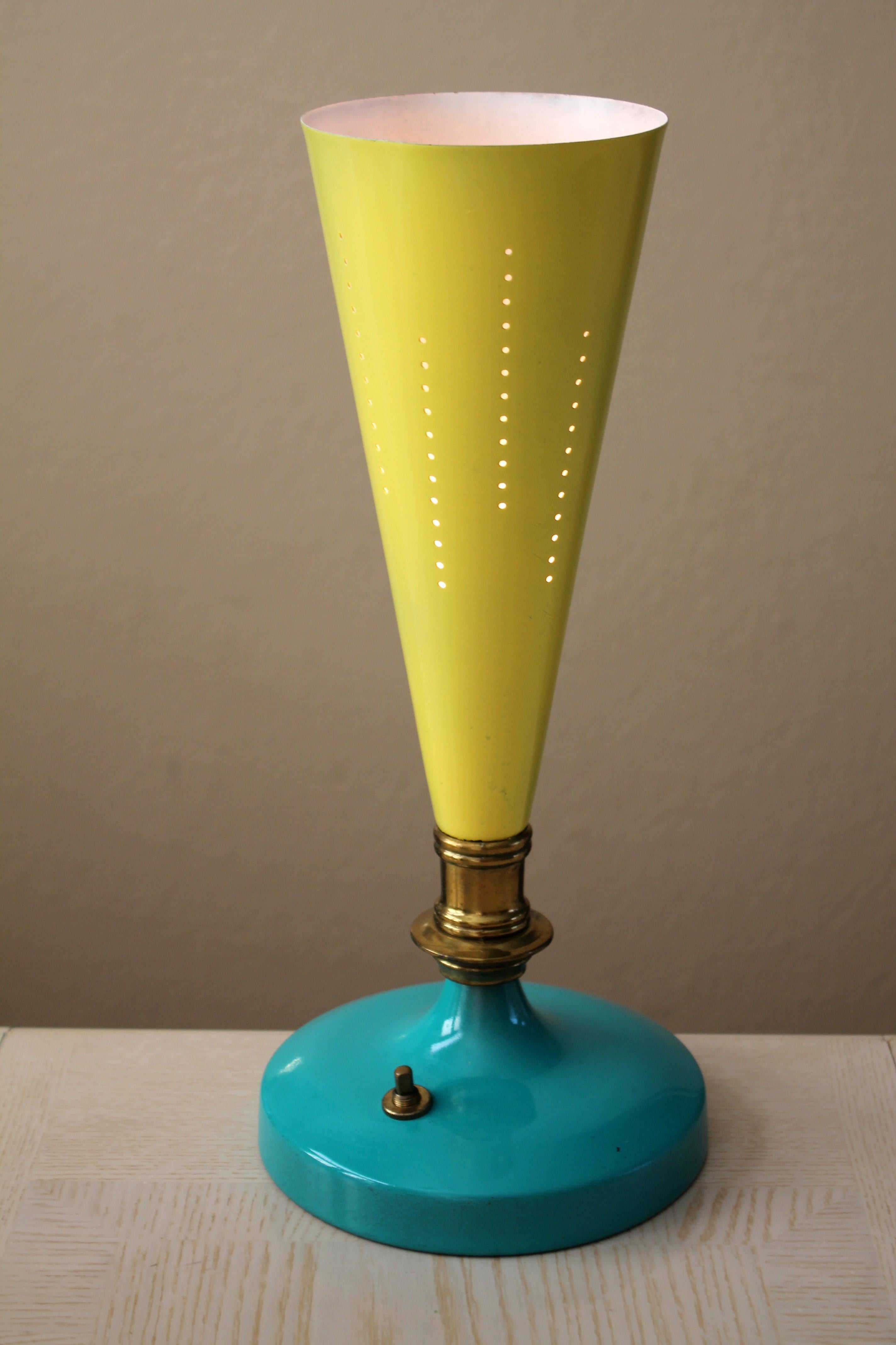 20th Century Mid Century Modern Up Light Table Lamp Atomic Italian Design Angelo Lelli 1950 For Sale