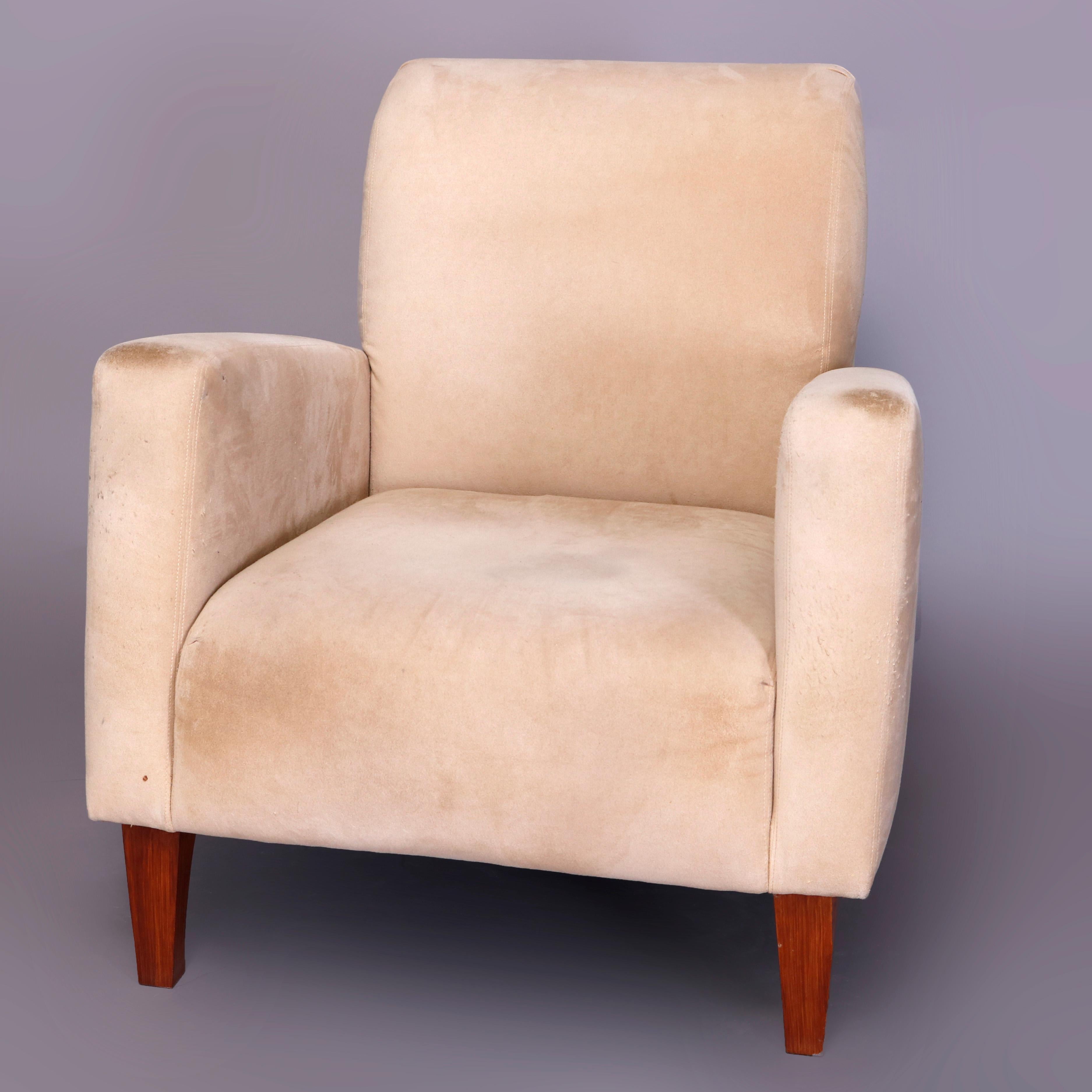 European Mid-Century Modern Upholstered Armchair, Manner of Paolo Buffa, Italy