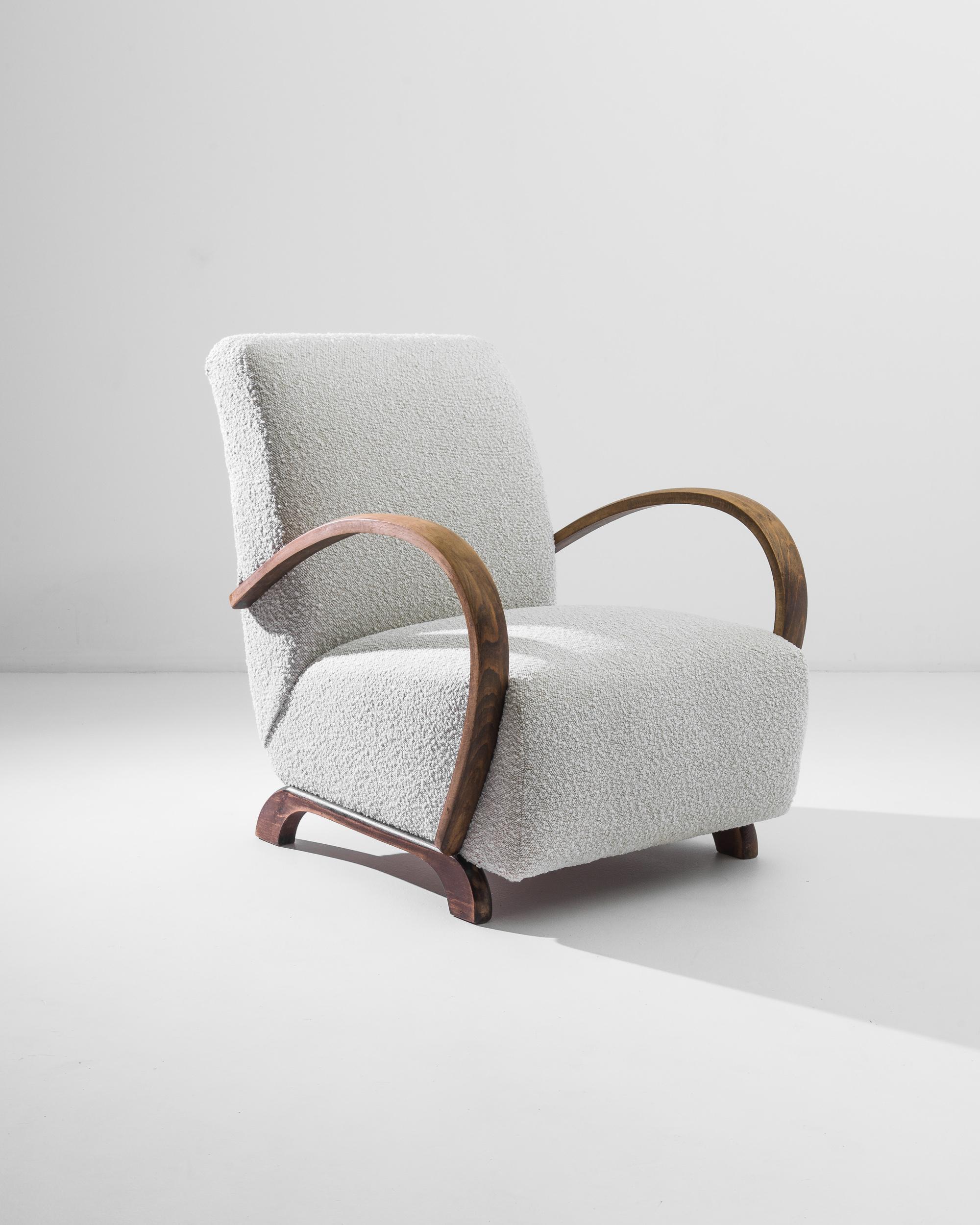 Mid-Century Modern Upholstered Armchair by J. Halabala 2
