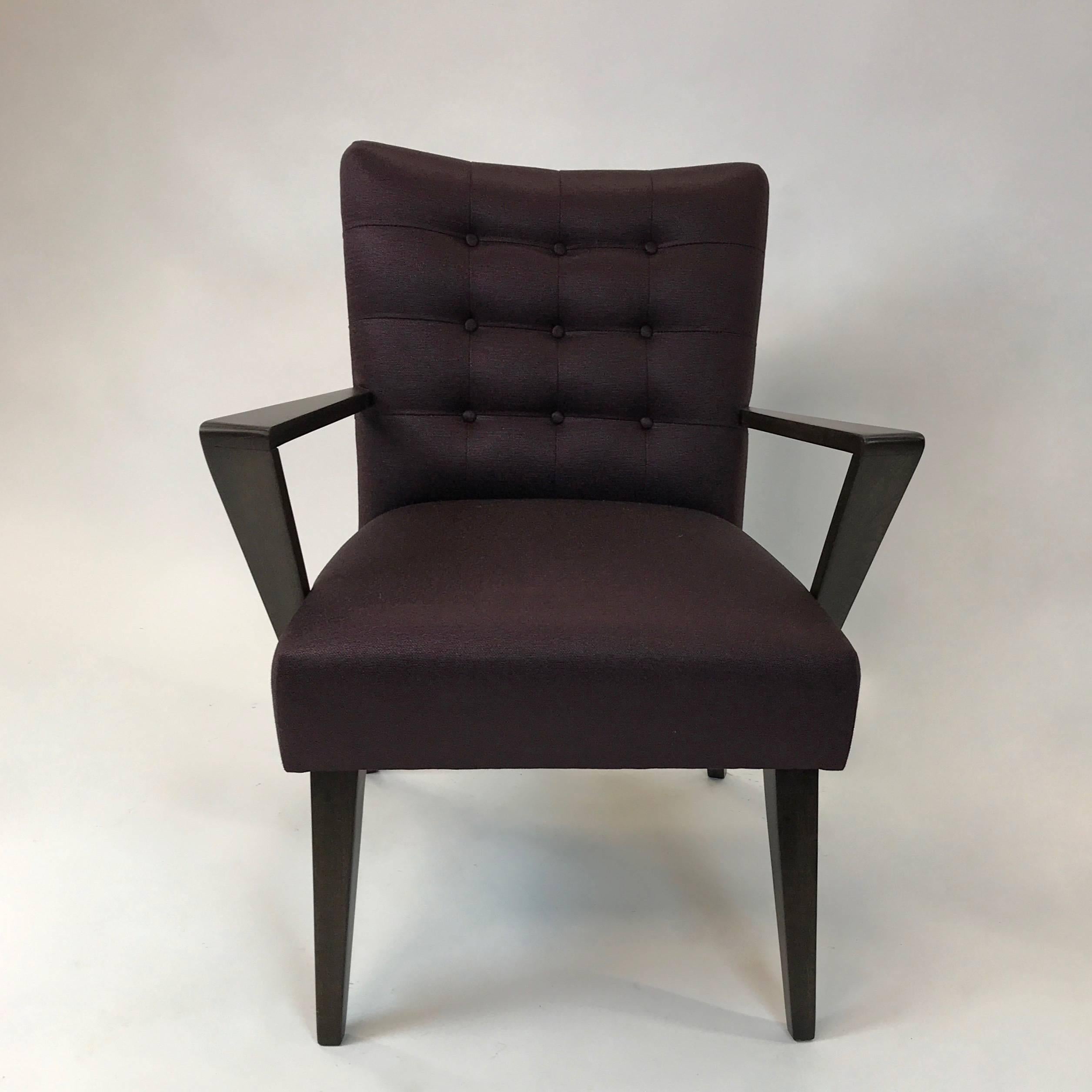 American Mid-Century Modern Upholstered Armchair For Sale