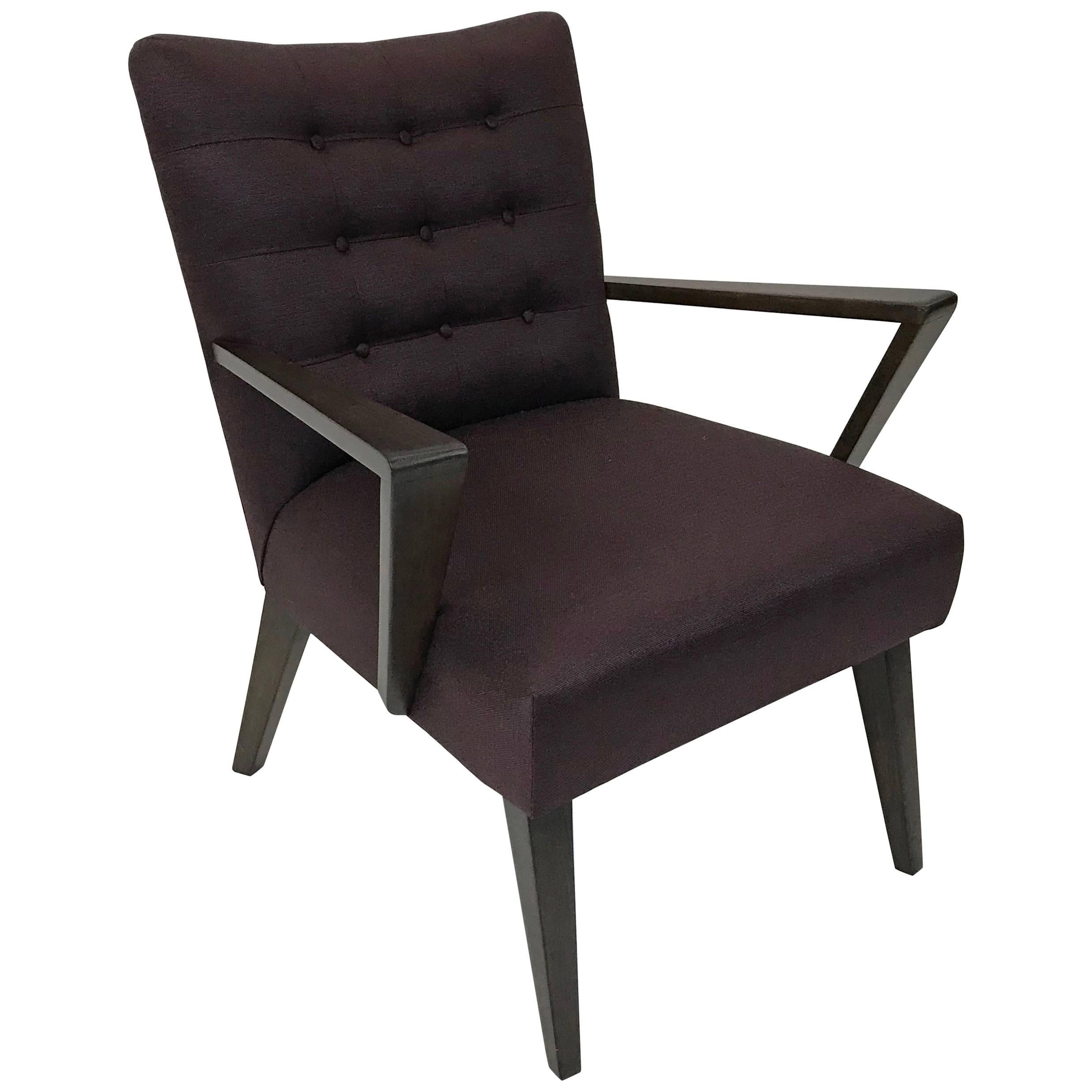 Mid-Century Modern Upholstered Armchair For Sale
