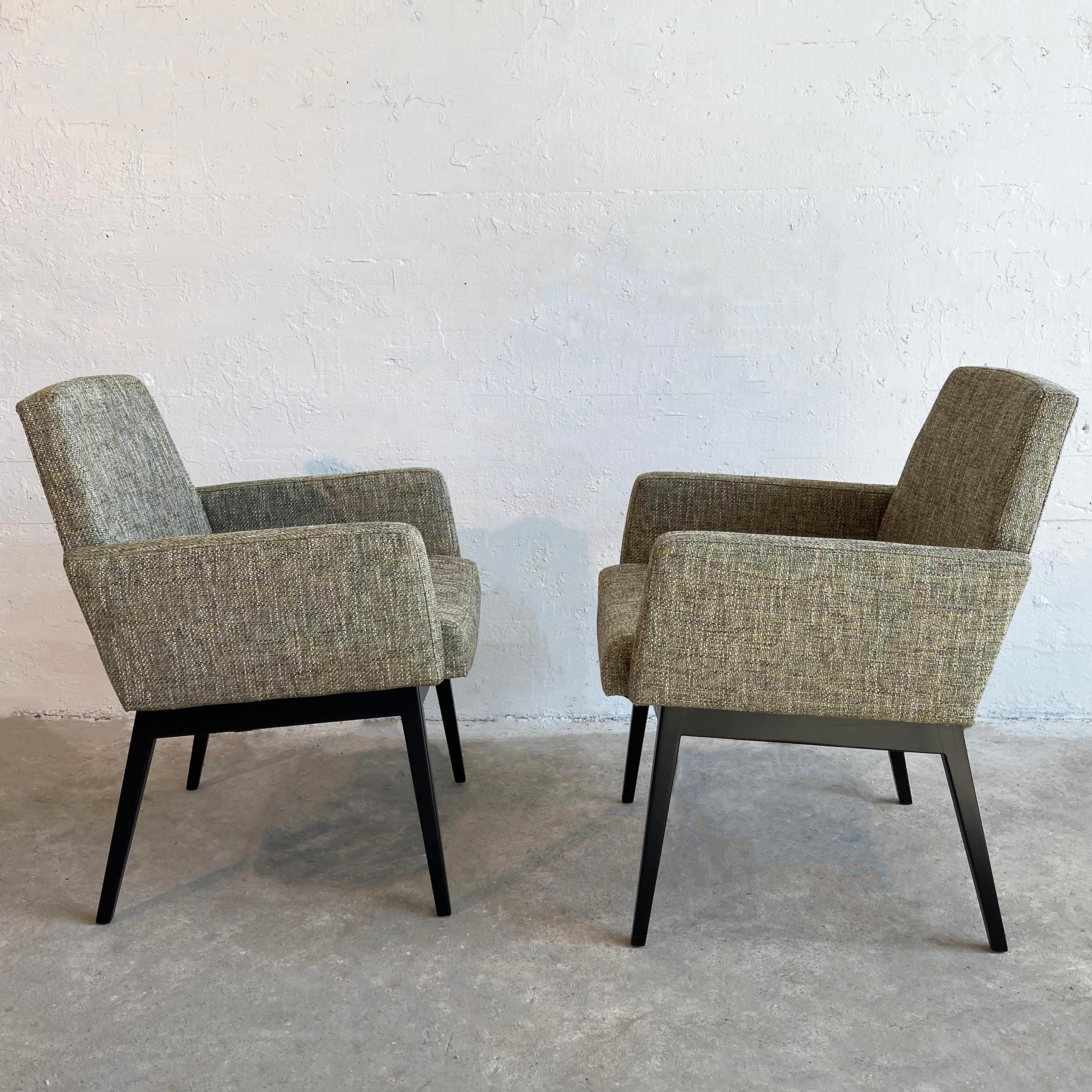 Lacquered Mid-Century Modern Upholstered Armchairs By Jens Risom For Sale