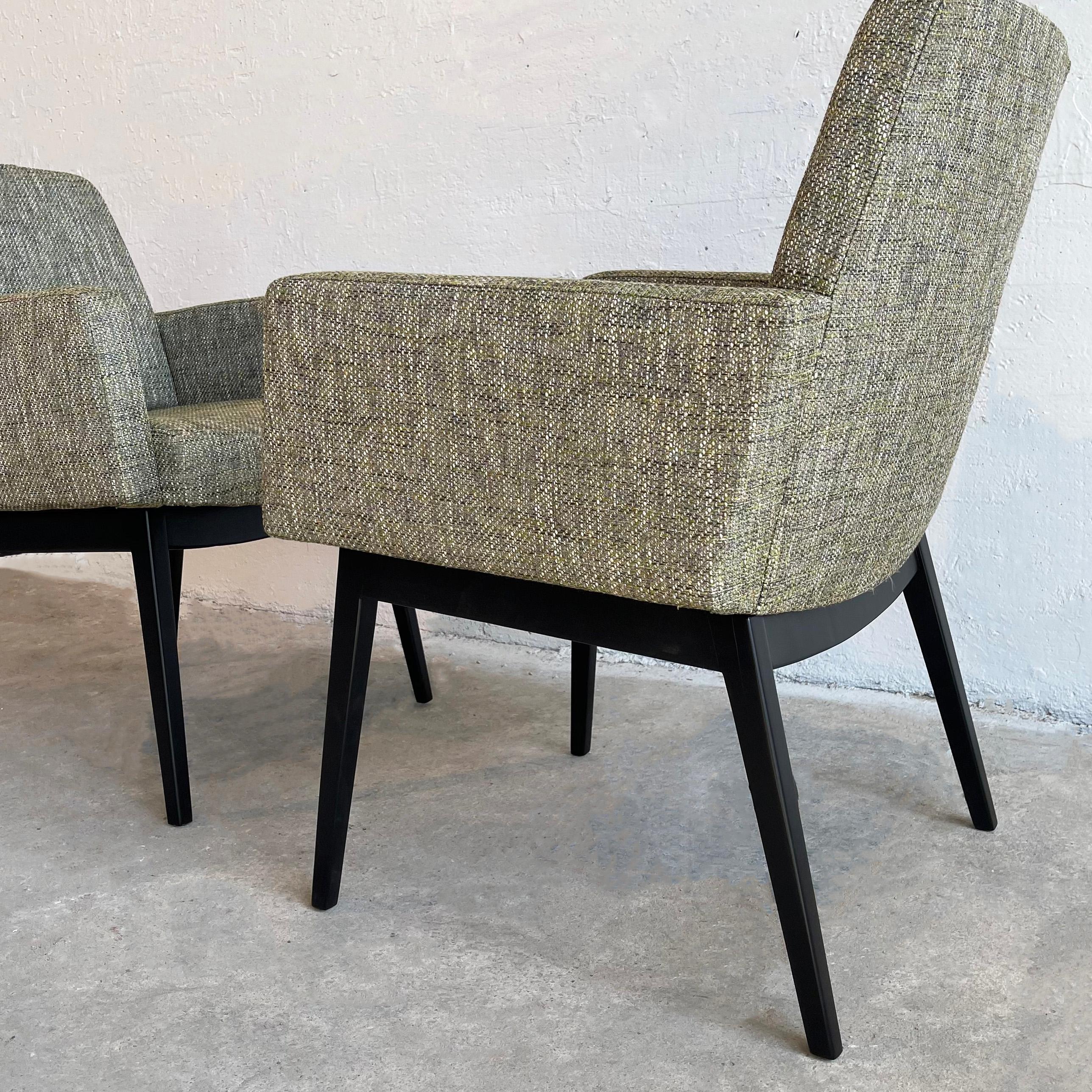 Fabric Mid-Century Modern Upholstered Armchairs By Jens Risom For Sale