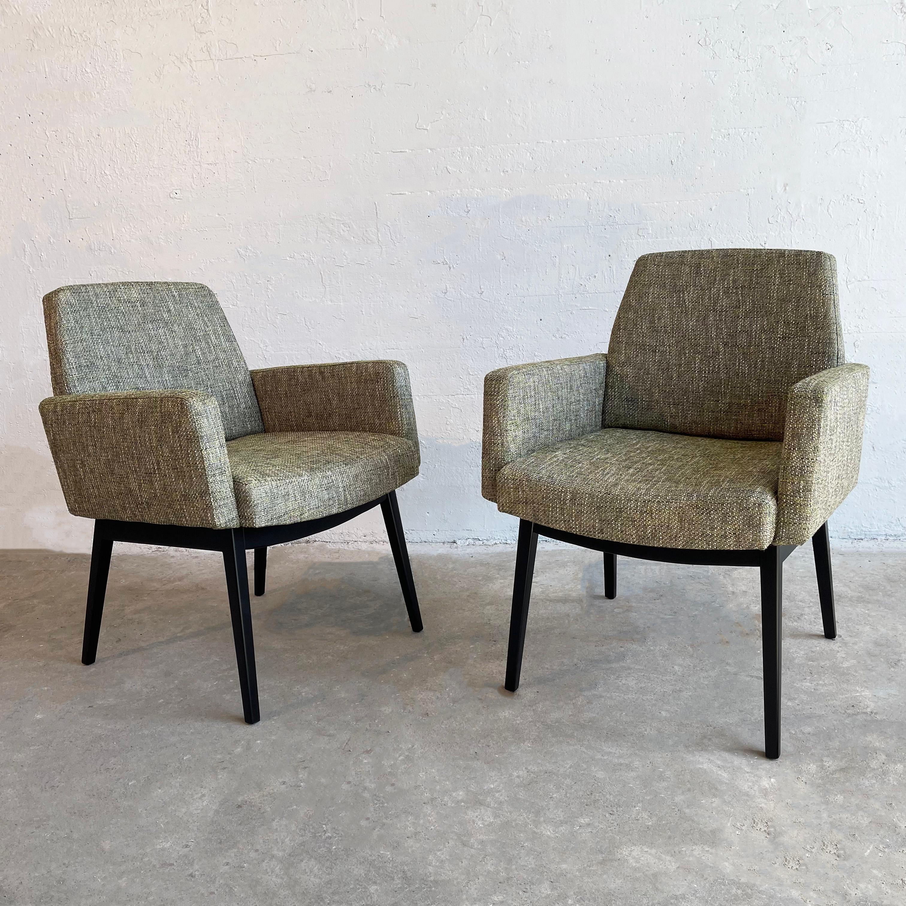 Mid-Century Modern Upholstered Armchairs By Jens Risom For Sale 1