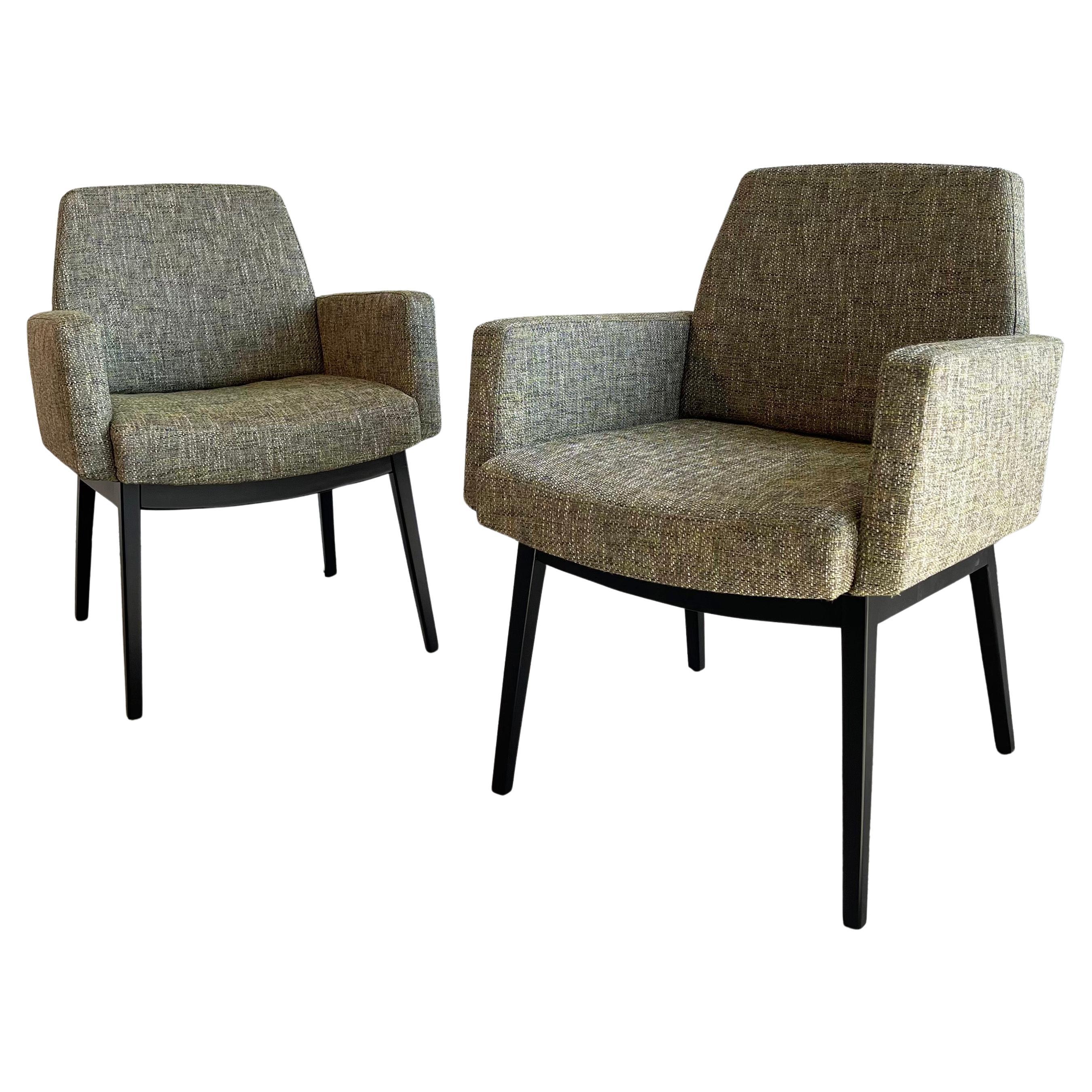 Mid-Century Modern Upholstered Armchairs By Jens Risom For Sale