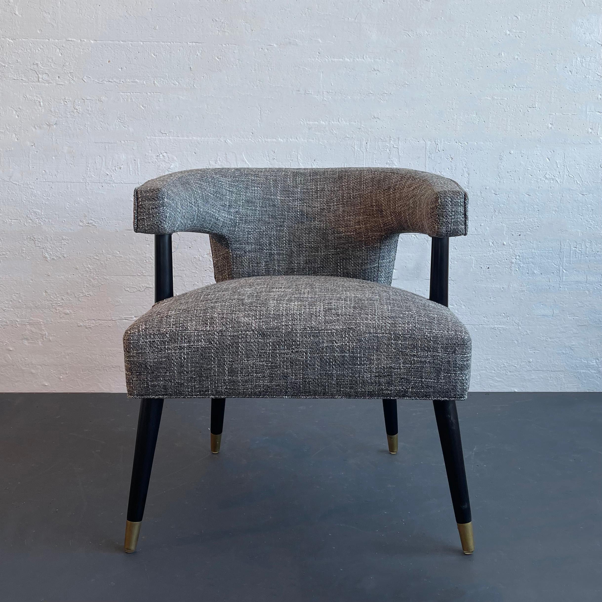 Mid-Century moderno Sedia d'accompagnamento con schienale a botte imbottito in stile Mid-Century Modern in vendita