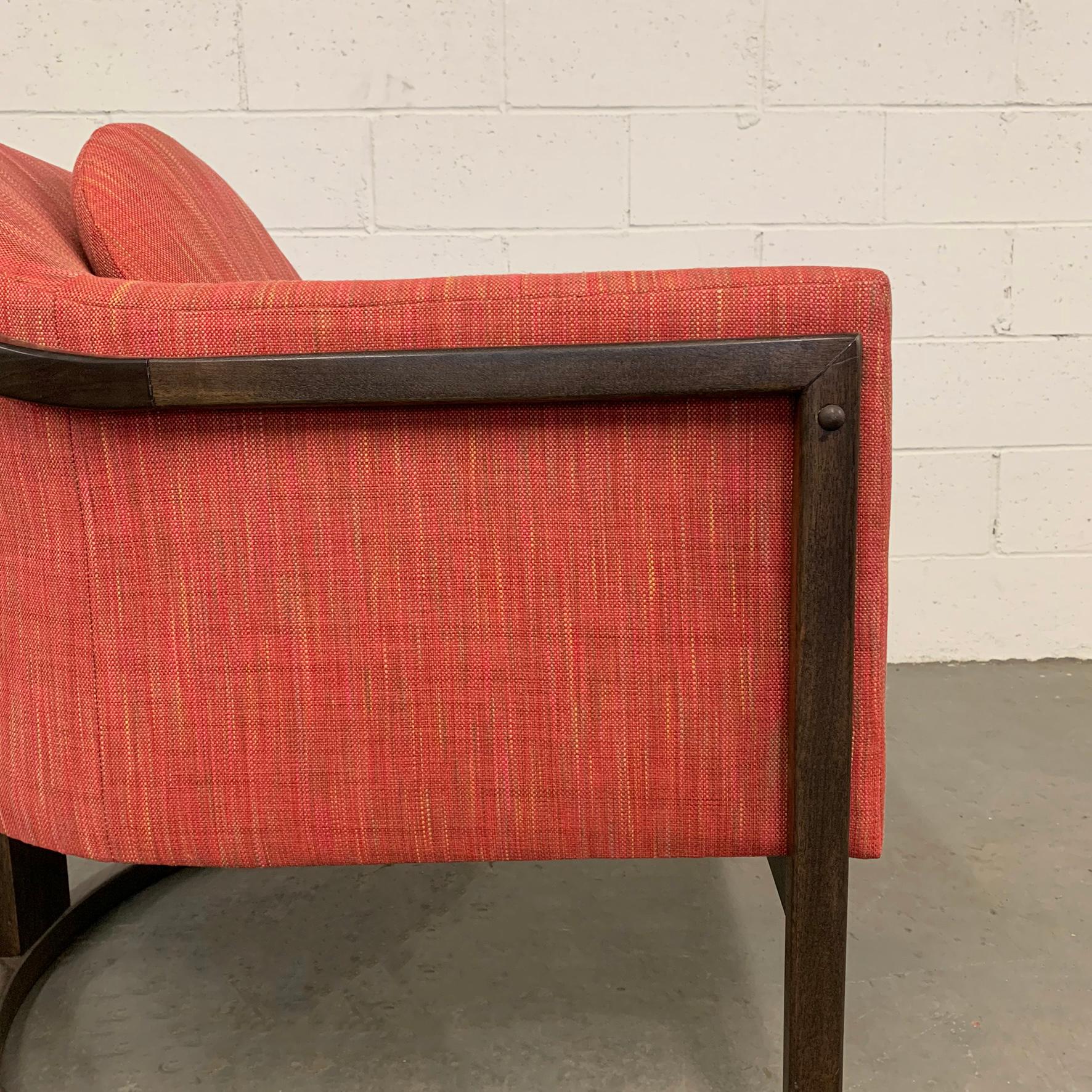 20th Century Mid-Century Modern Upholstered Barrel Club Chair Attributed to Harvey Probber For Sale