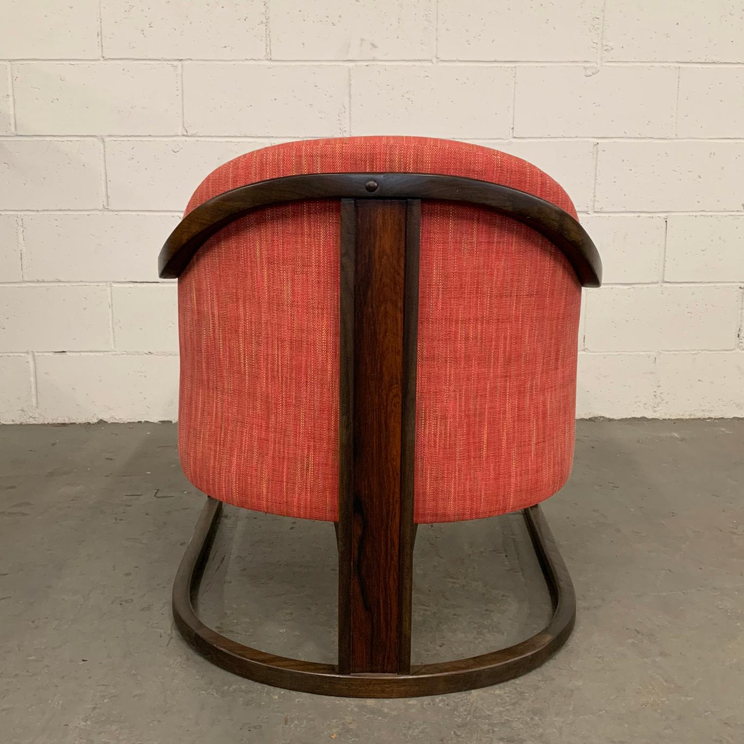 Mid-Century Modern Upholstered Barrel Club Chair Attributed to Harvey Probber For Sale 2