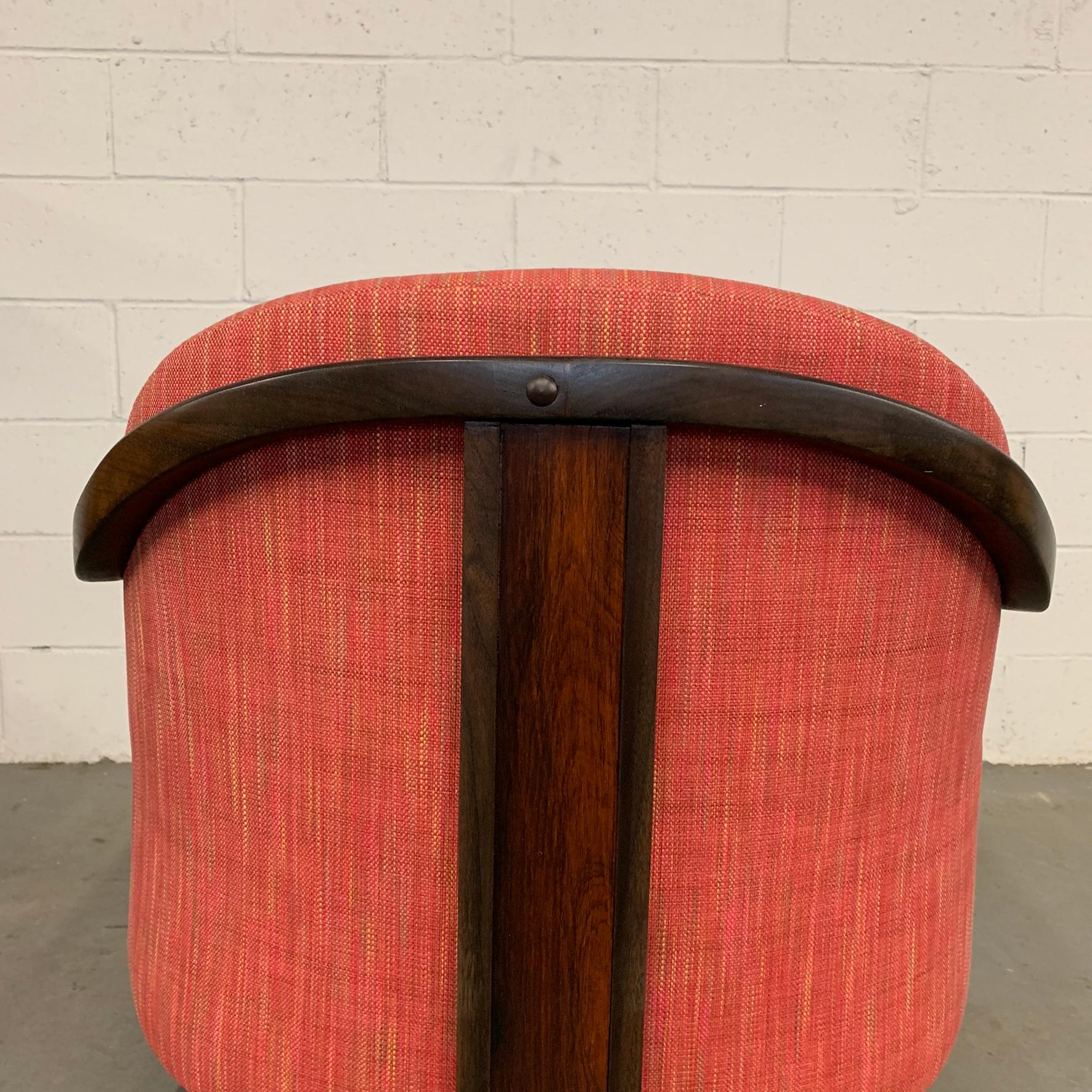 Mid-Century Modern Upholstered Barrel Club Chair Attributed to Harvey Probber For Sale 3