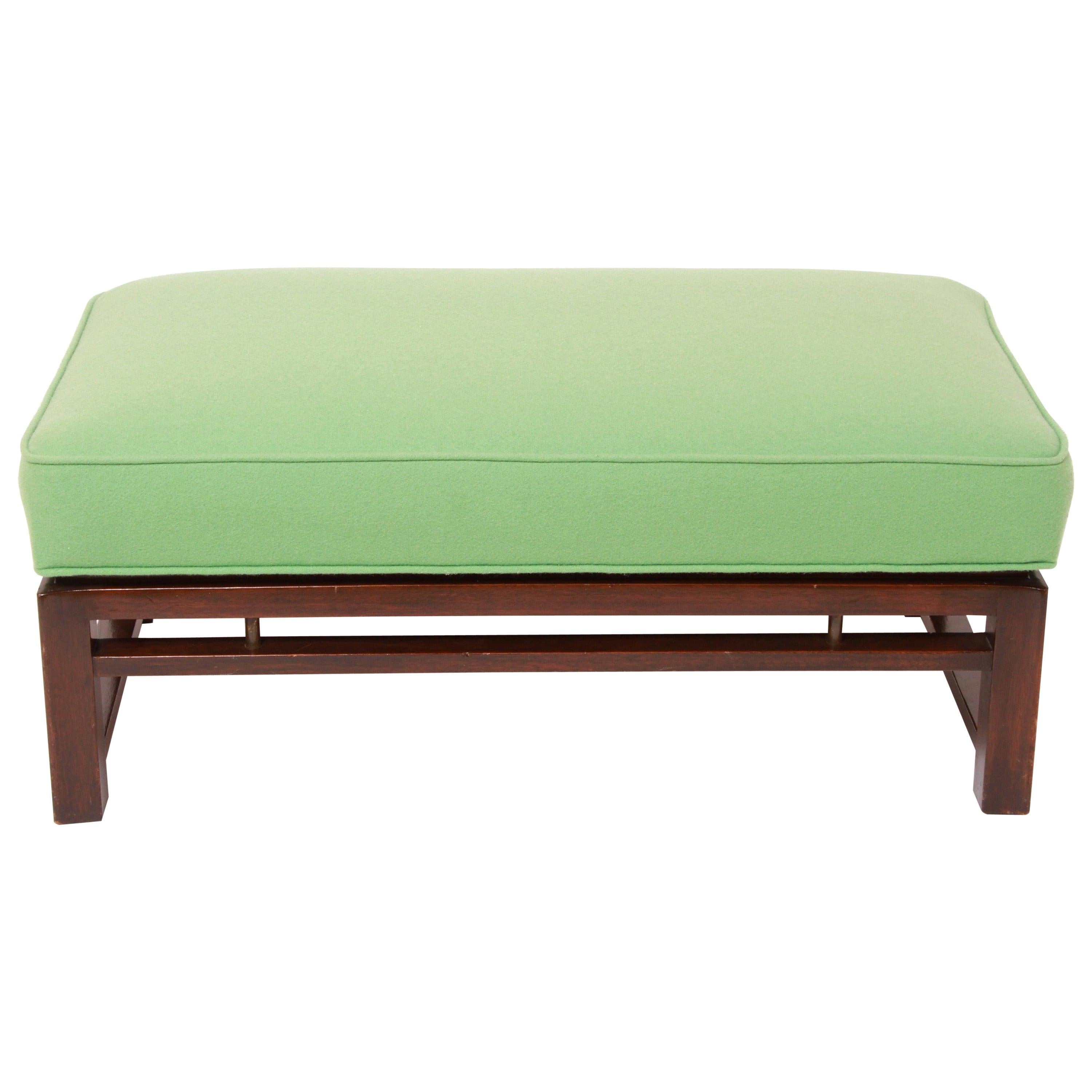 Mid-Century Modern Upholstered Bench Attributed to Edward Wormley for Dunbar