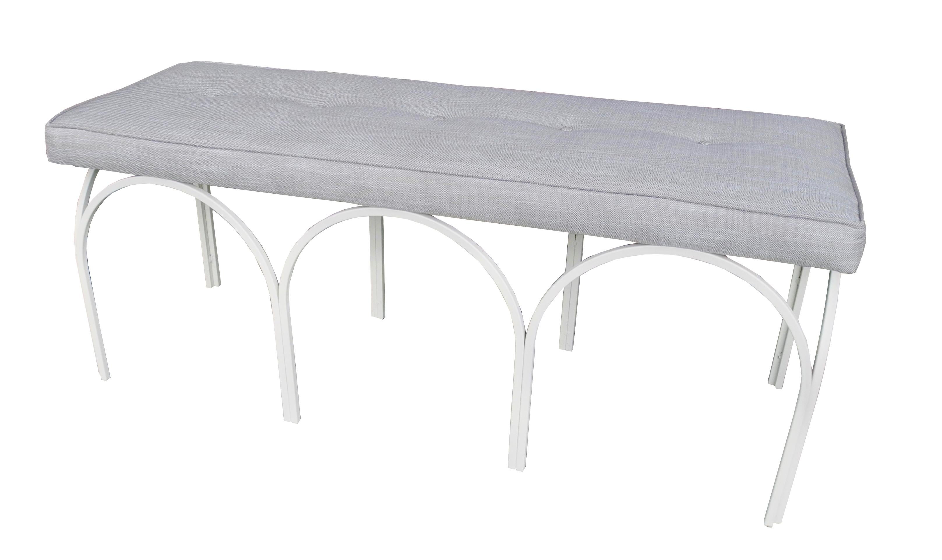 American Mid-Century Modern Upholstered Bench by Industrial Artist Frederick Weinberg For Sale