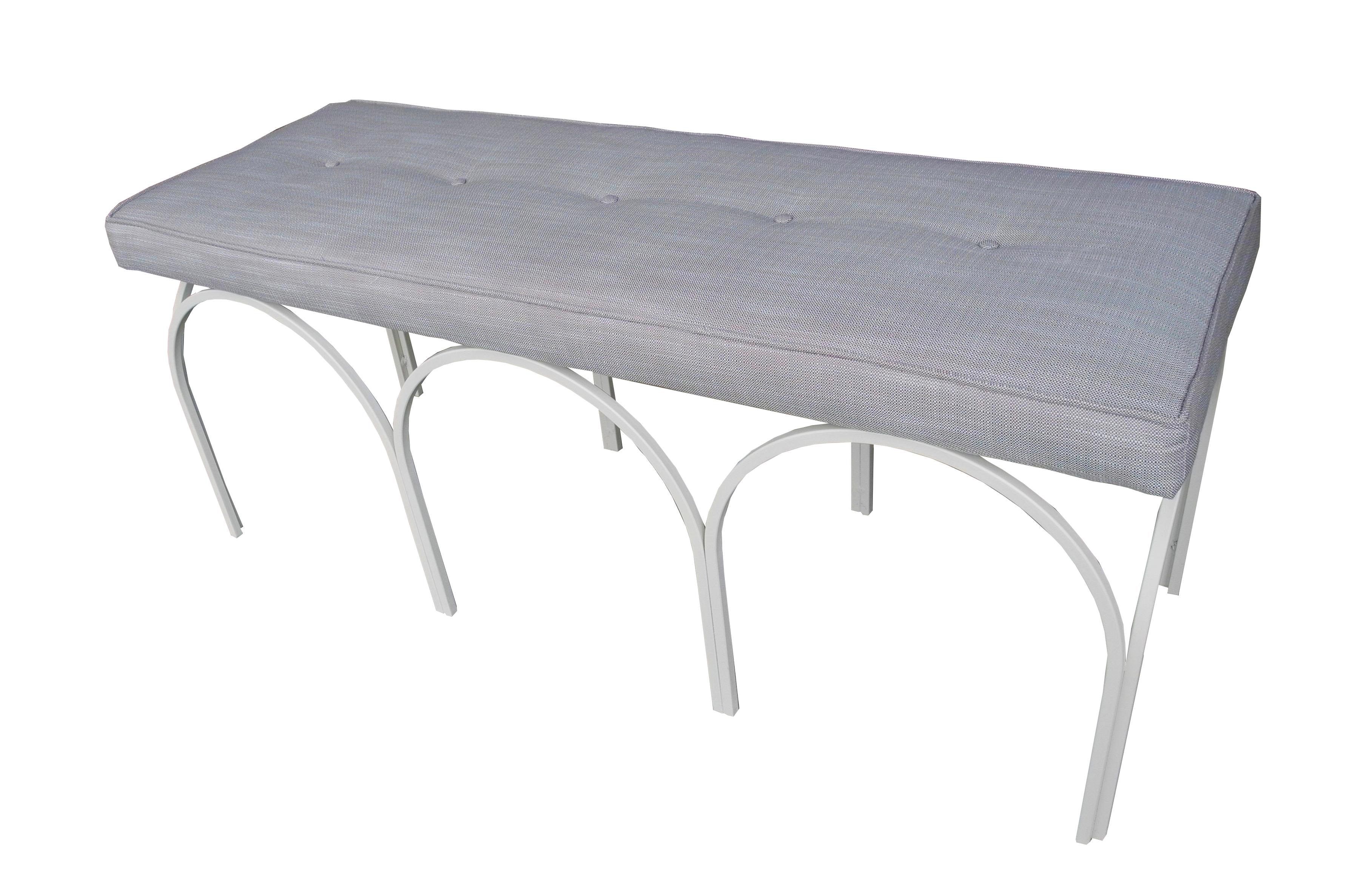 Mid-Century Modern Upholstered Bench by Industrial Artist Frederick Weinberg In Good Condition For Sale In Hudson, NY
