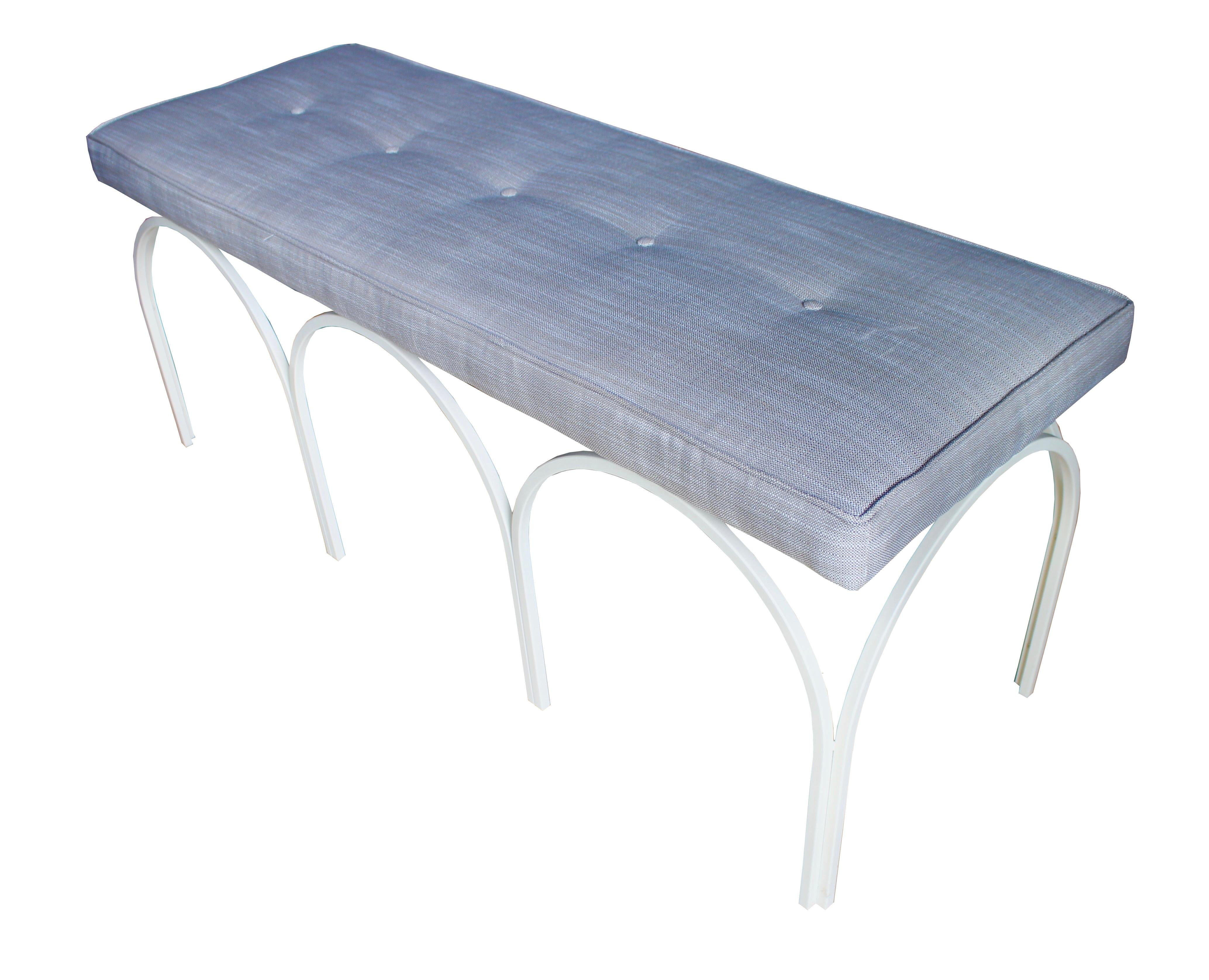 20th Century Mid-Century Modern Upholstered Bench by Industrial Artist Frederick Weinberg For Sale