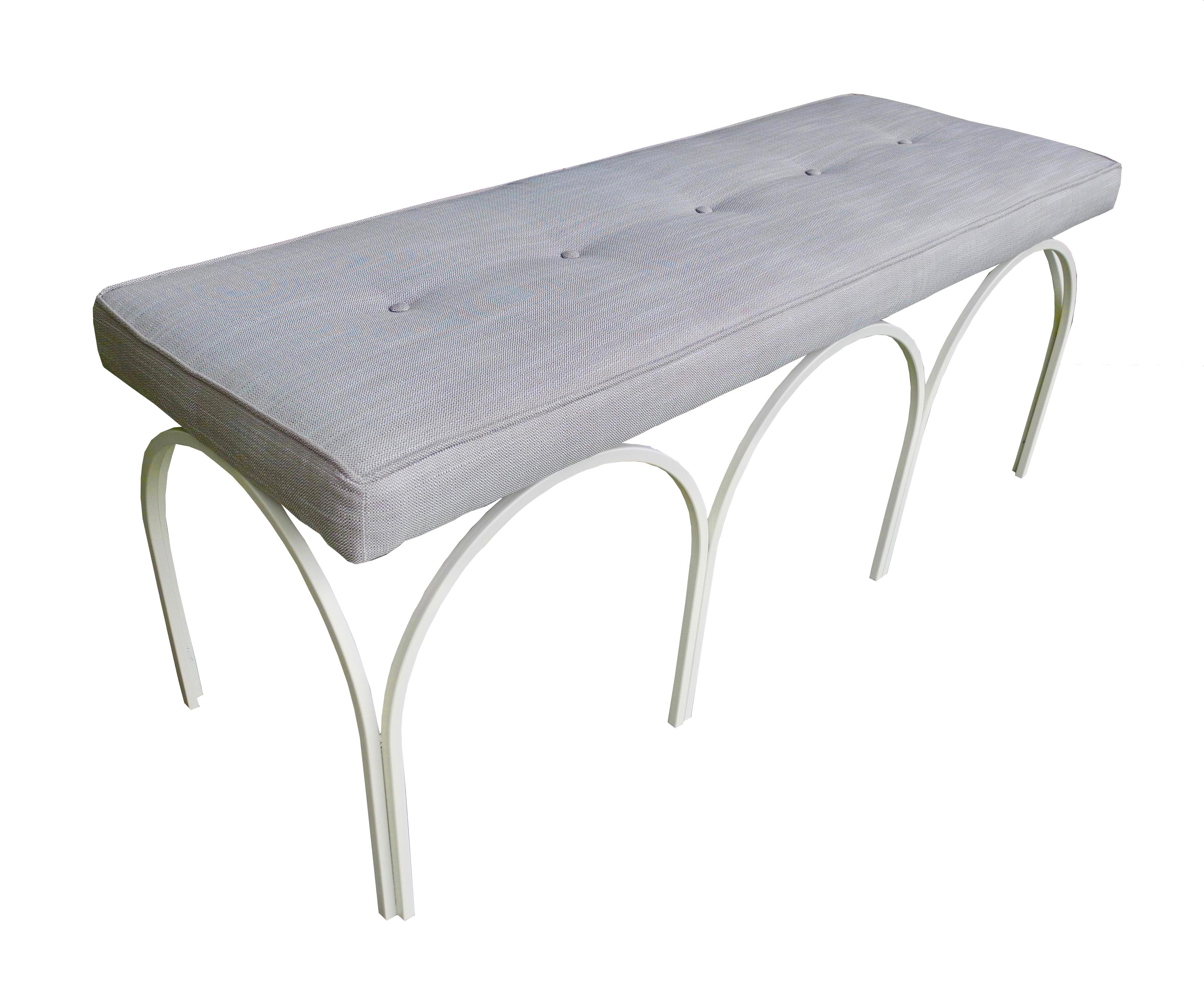 Mid-Century Modern Upholstered Bench by Industrial Artist Frederick Weinberg For Sale 1