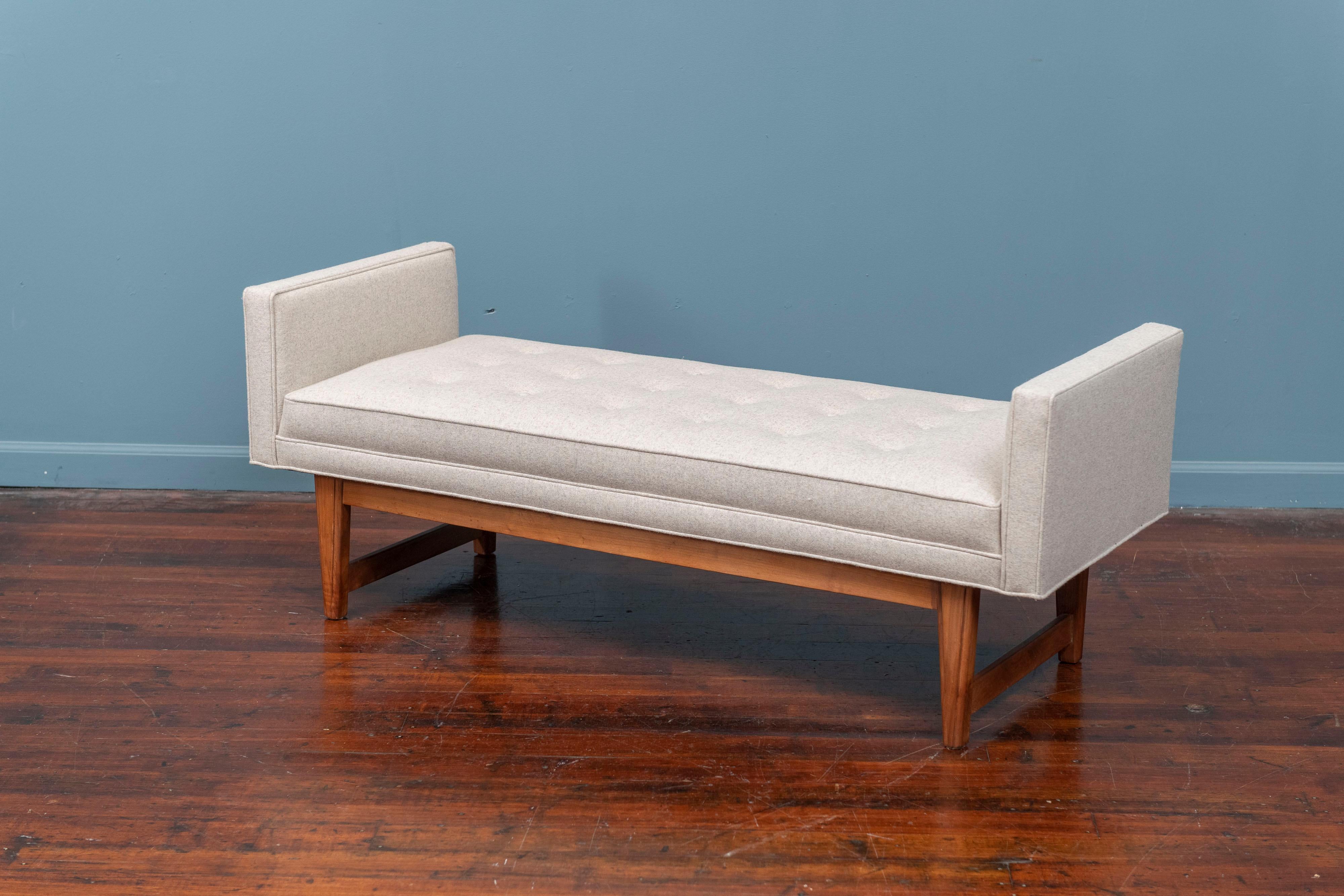 mid century modern upholstered bench