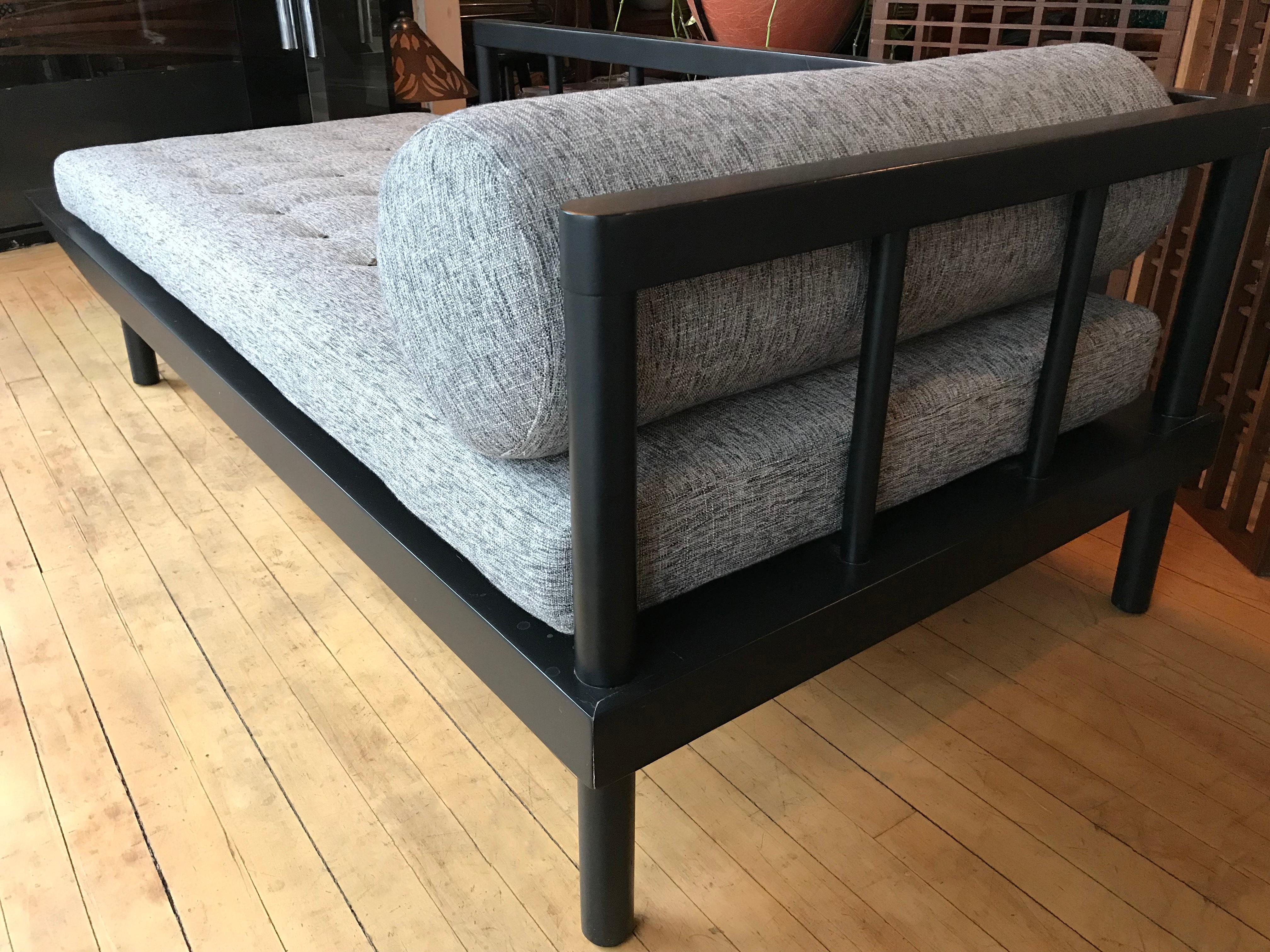 American Mid Century Modern Upholstered Cantilever Daybed Sofa